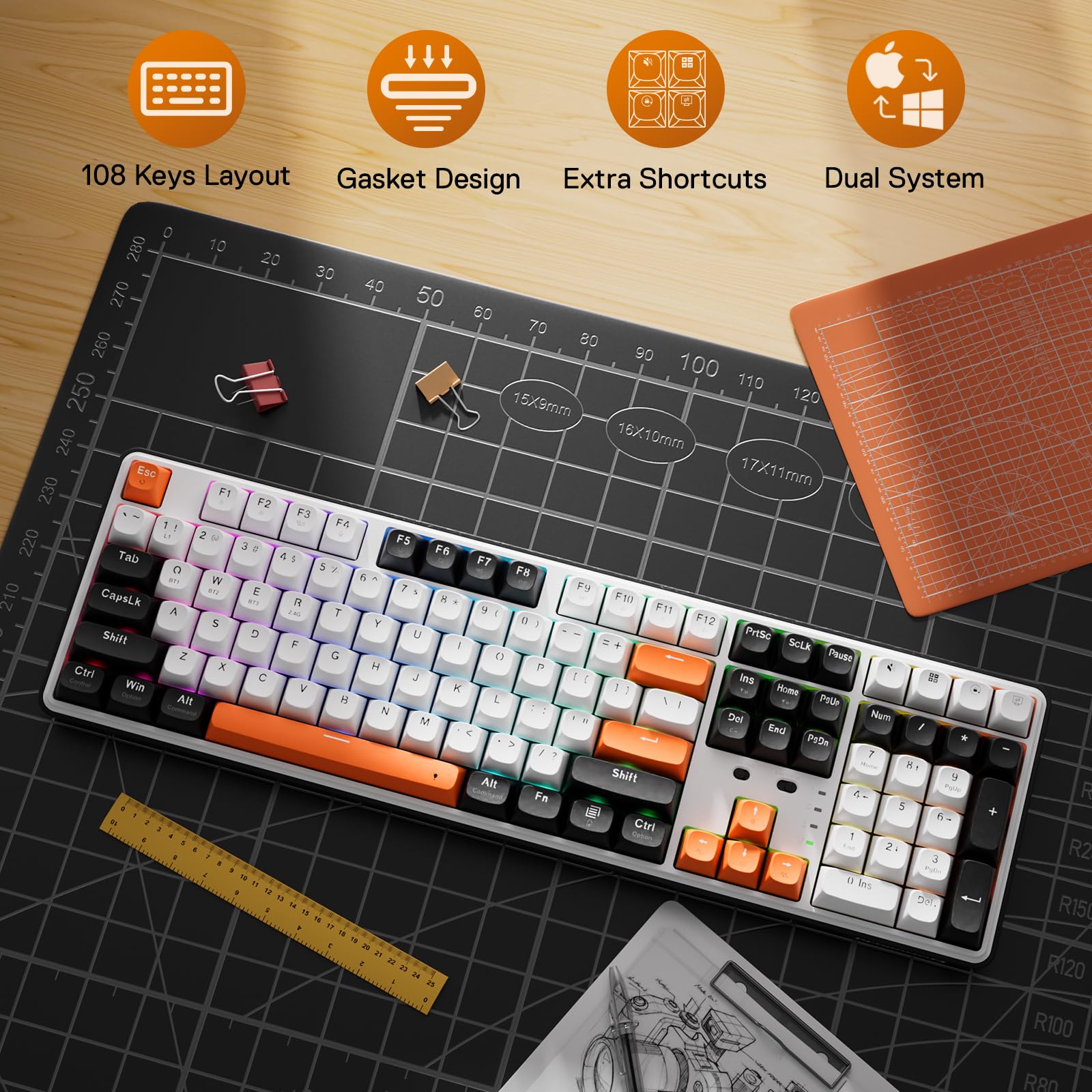 Foto 3 pulgar | Teclado Para Juegos Redragon K689 Pro Wireless Gasket Rgb - Venta Internacional.