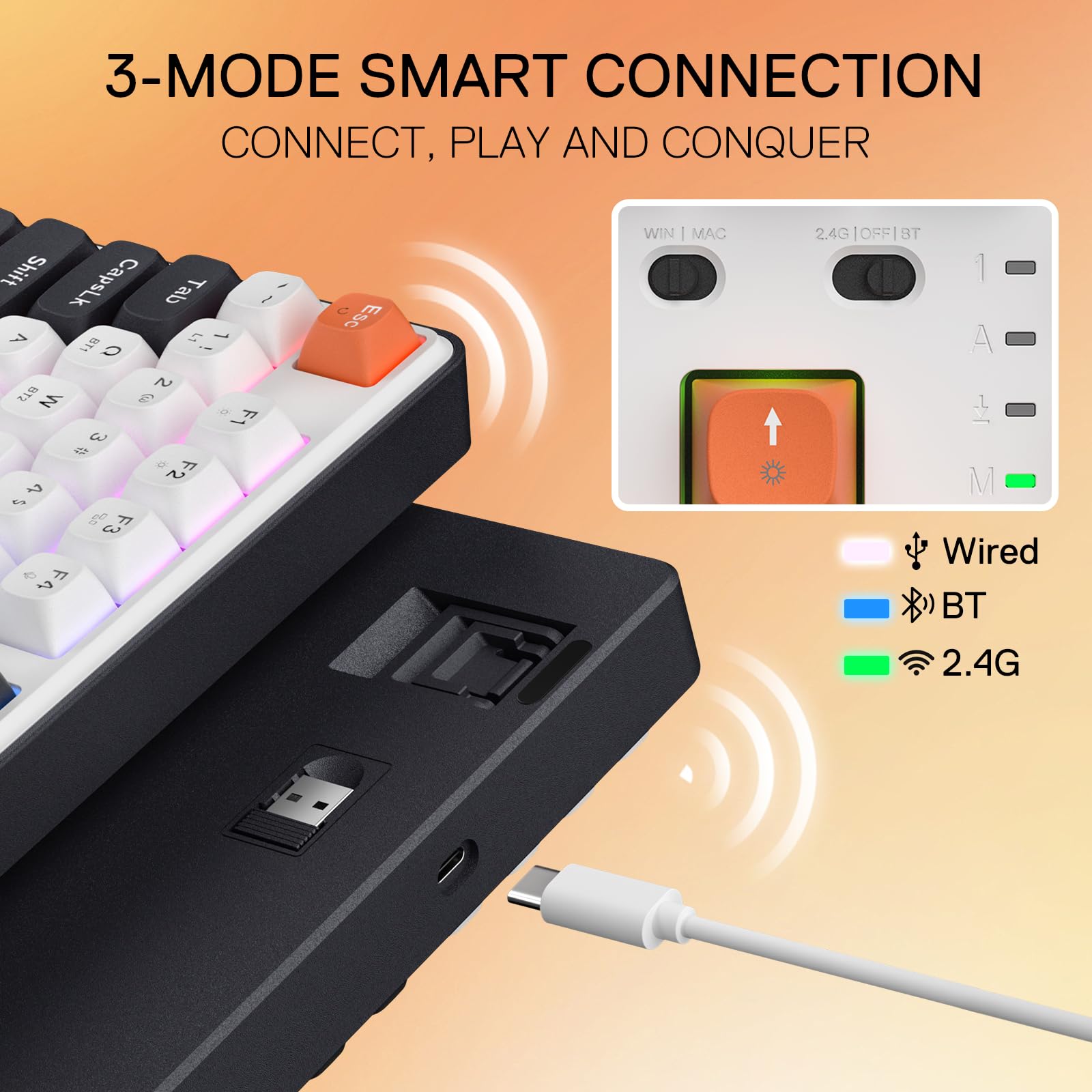 Foto 4 pulgar | Teclado Para Juegos Redragon K689 Pro Wireless Gasket Rgb - Venta Internacional.