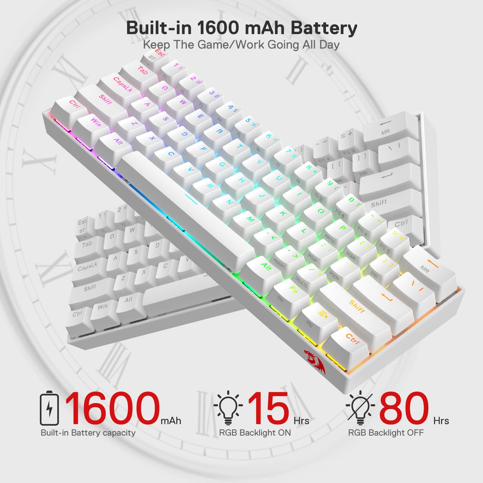 Foto 4 pulgar | Teclado Mecánico Redragon K530 Pro Draconic 60% Rgb - Venta Internacional.