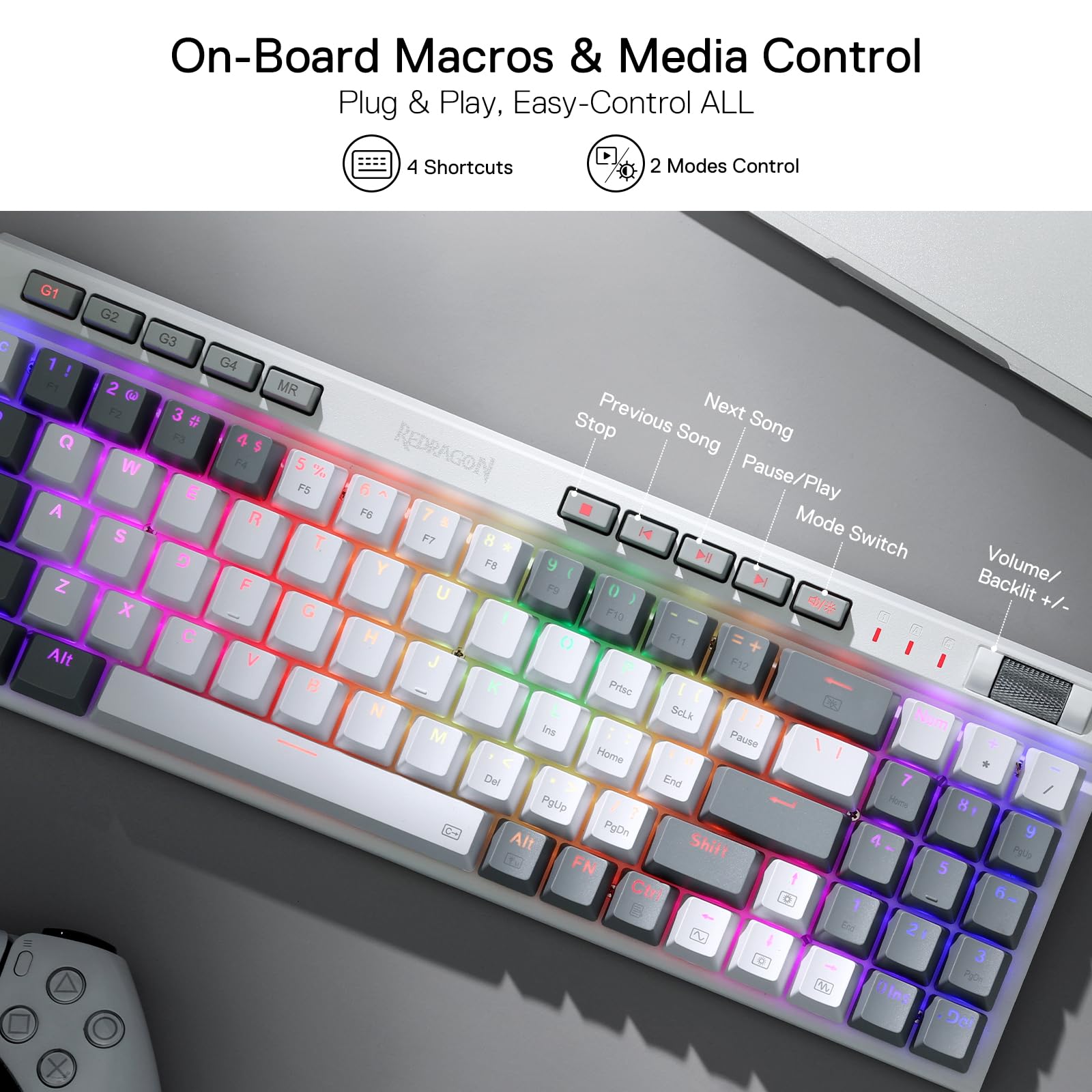 Foto 4 pulgar | Teclado Mecánico Para Juegos Redragon K655 75% Rgb Con Cable - Venta Internacional.