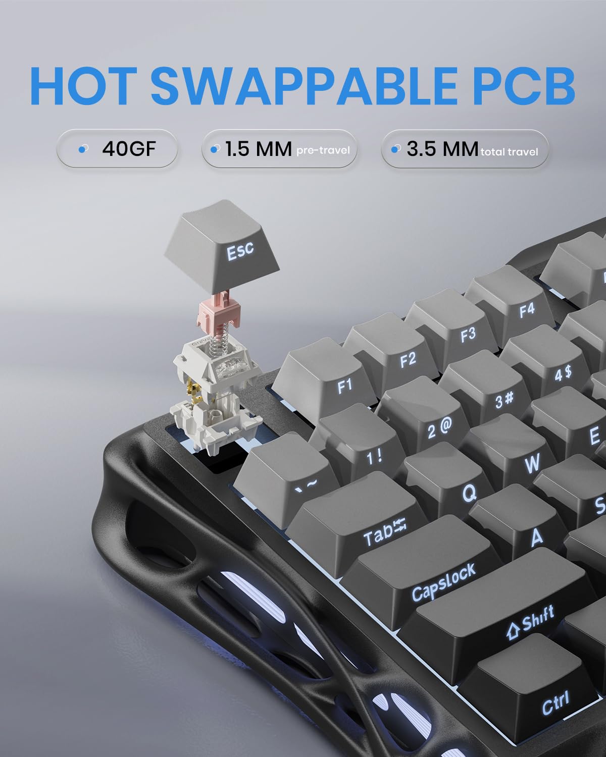 Foto 5 pulgar | Teclado Mecánico Inalámbrico Para Juegos Gravastar Mercury K1 - Venta Internacional.