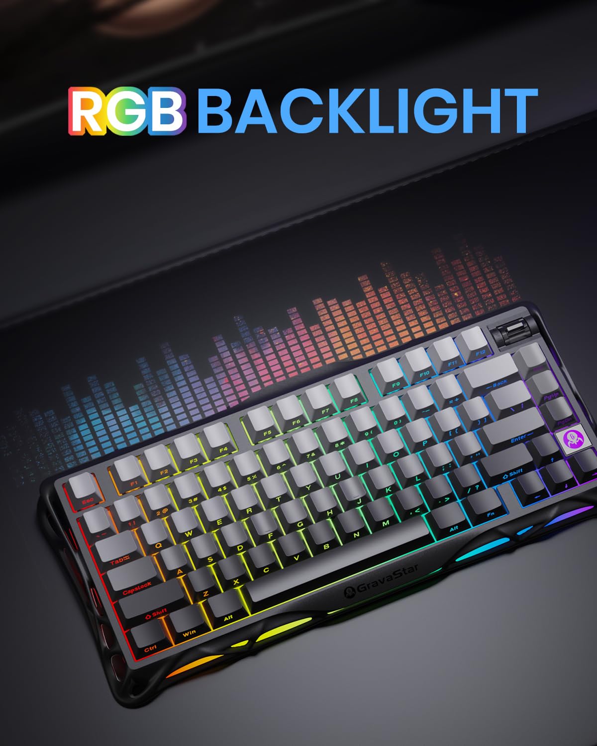 Foto 7 pulgar | Teclado Mecánico Inalámbrico Para Juegos Gravastar Mercury K1 - Venta Internacional.