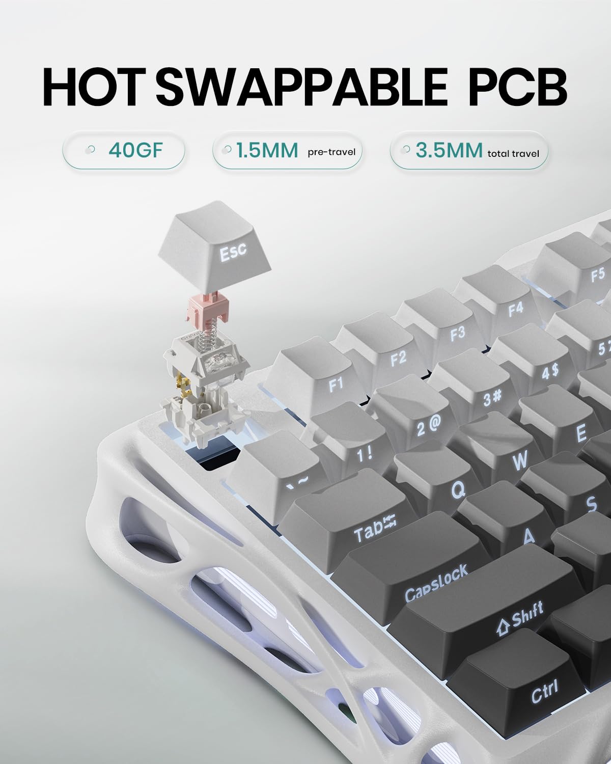 Foto 5 | Teclado Mecánico Inalámbrico Para Juegos Gravastar Mercury K1 - Venta Internacional.