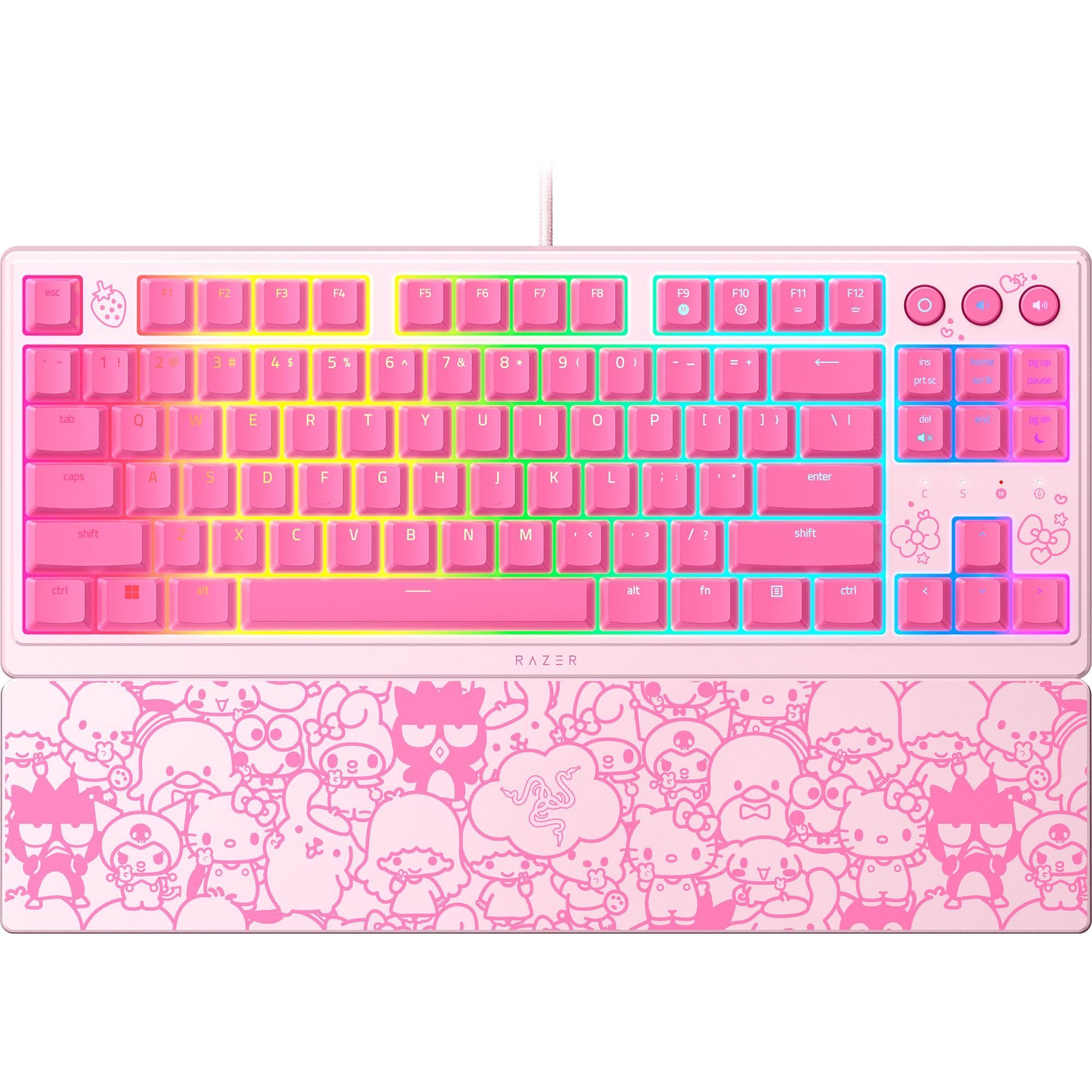 Foto 2 pulgar | Teclado Para Juegos Razer Ornata V3 Tkl Hello Kitty De Perfil Bajo - Venta Internacional.