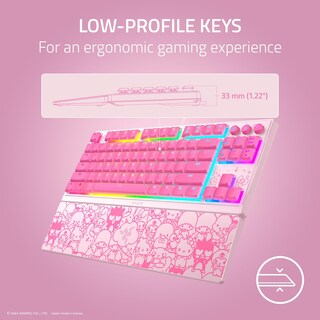 Foto 2 | Teclado Para Juegos Razer Ornata V3 Tkl Hello Kitty De Perfil Bajo - Venta Internacional.