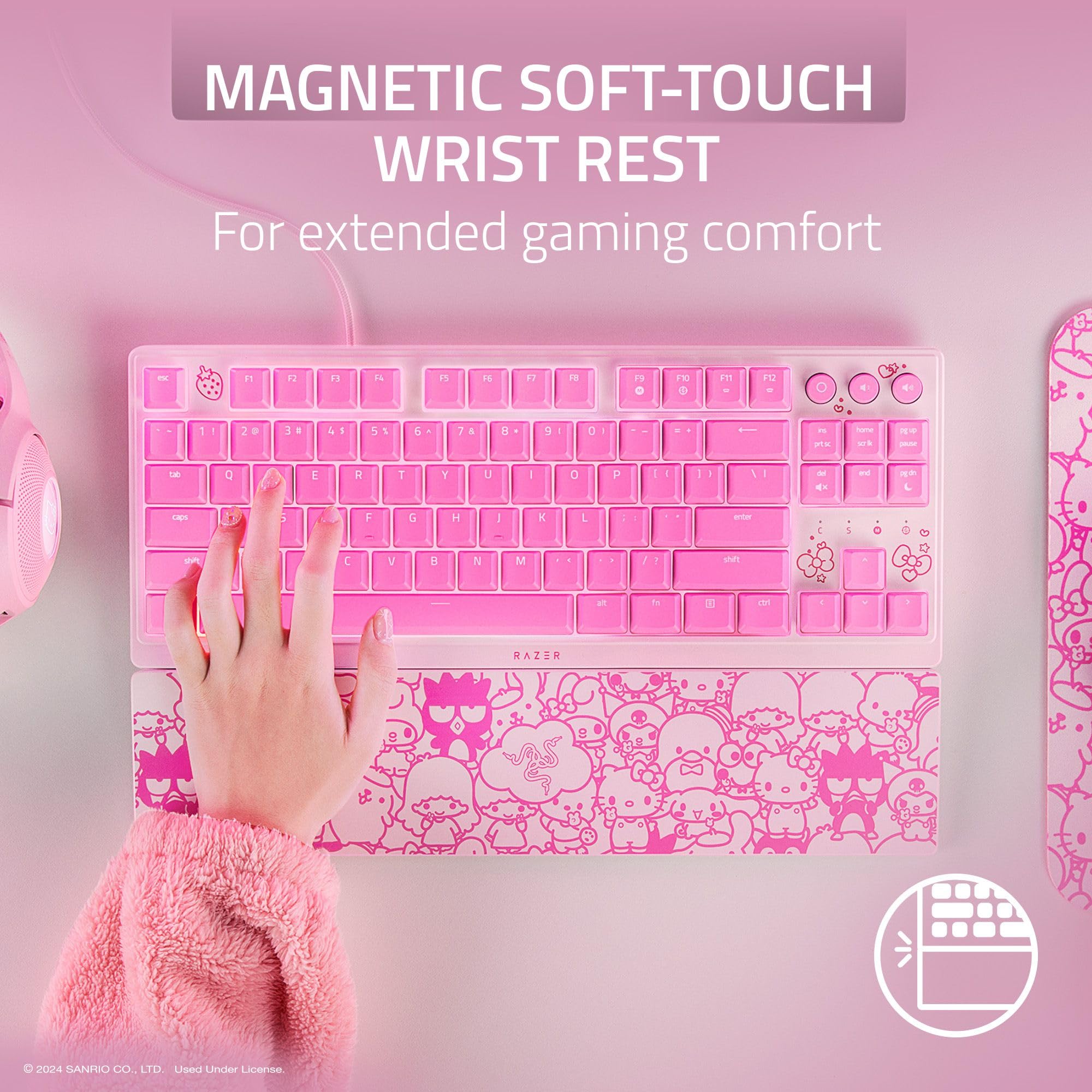Foto 7 pulgar | Teclado Para Juegos Razer Ornata V3 Tkl Hello Kitty De Perfil Bajo - Venta Internacional.