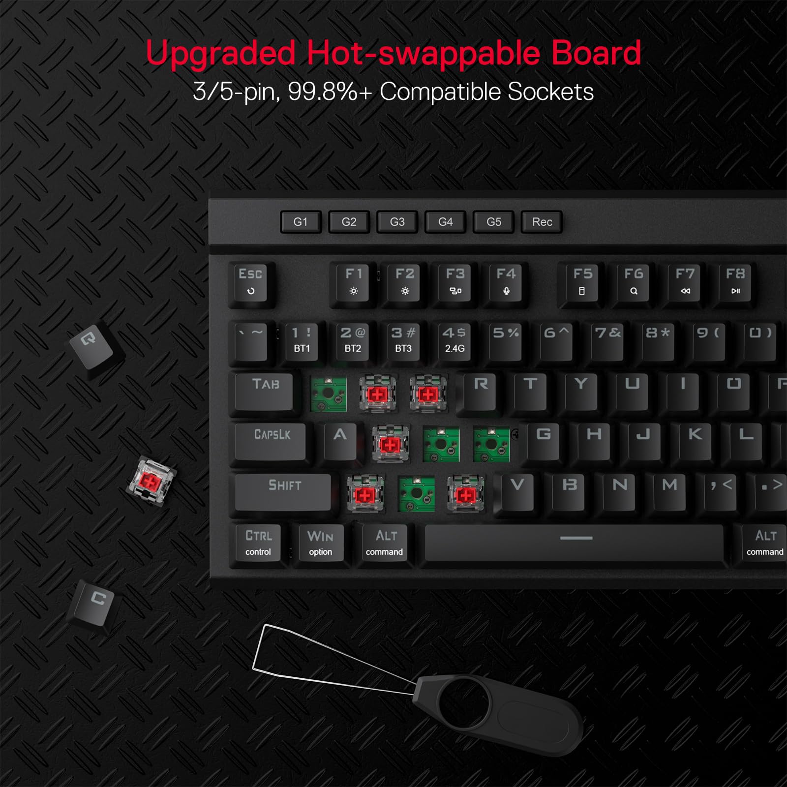 Foto 4 pulgar | Teclado Inalámbrico Rgb Para Juegos Redragon K580 Pro Con 104 Teclas - Venta Internacional.
