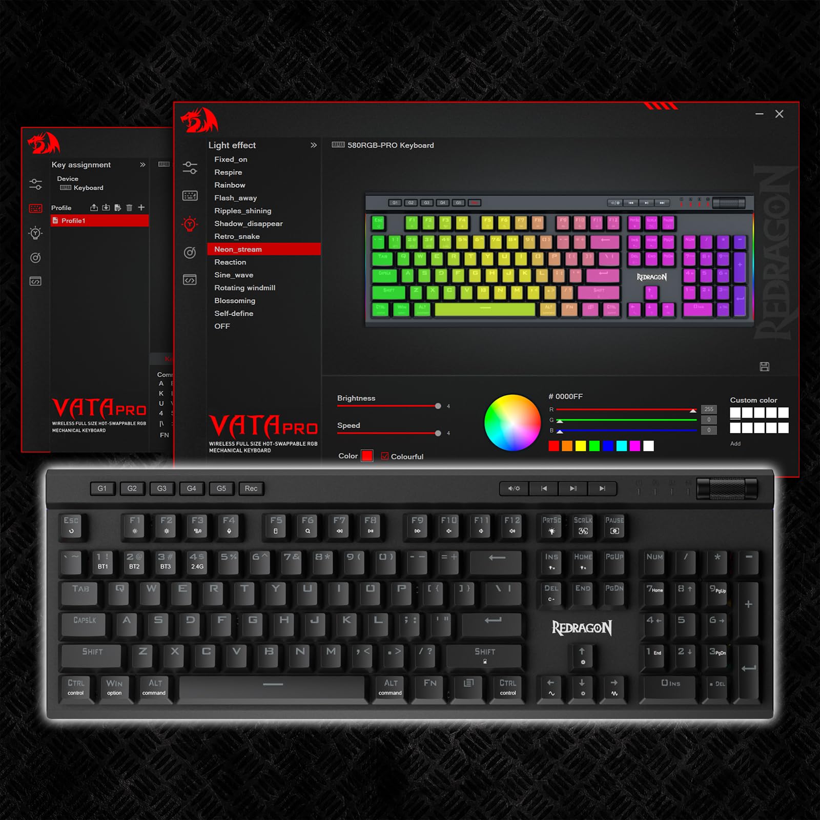 Foto 7 | Teclado Inalámbrico Rgb Para Juegos Redragon K580 Pro Con 104 Teclas - Venta Internacional.