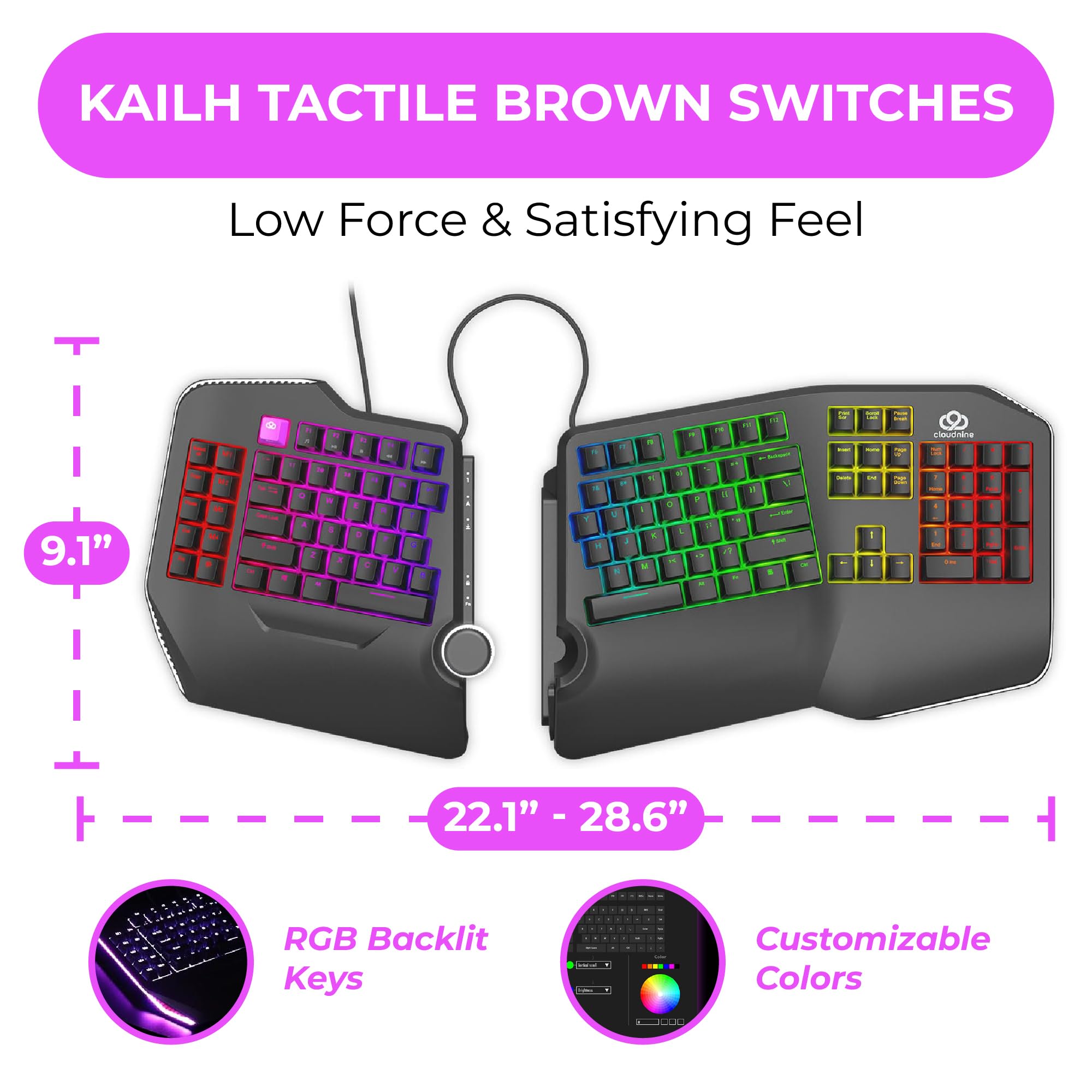 Foto 5 | Teclado Mecánico Cloud Nine C989m Kailh Tactile Brown - Venta Internacional.