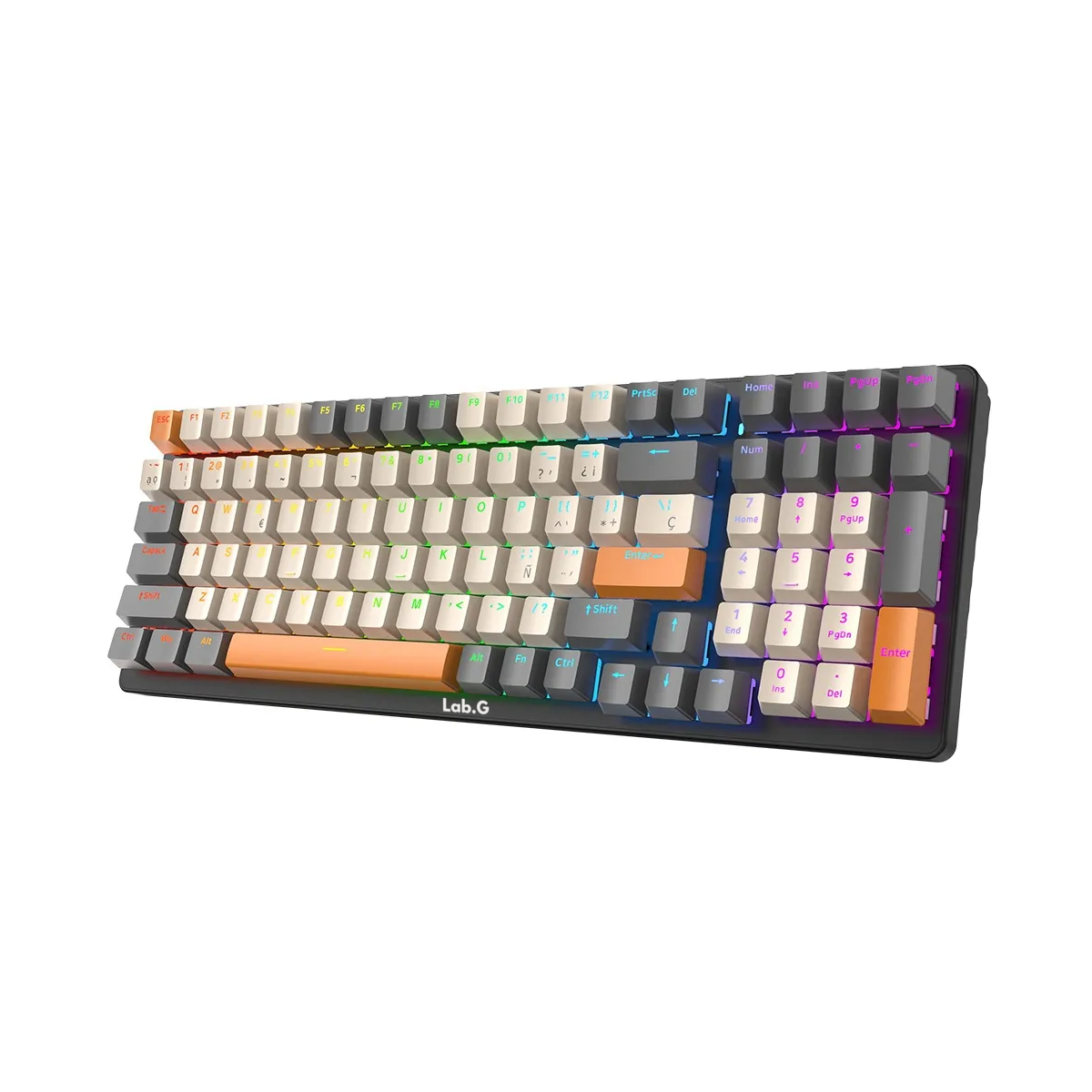 Teclado Mecánico Para Juegos Profesional Rgb De Gama Alta Lab.g Multicolor