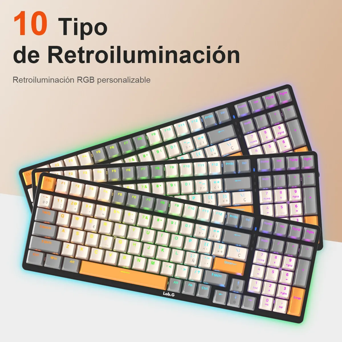 Foto 4 | Teclado Mecánico Para Juegos Profesional Rgb De Gama Alta Lab.g Multicolor