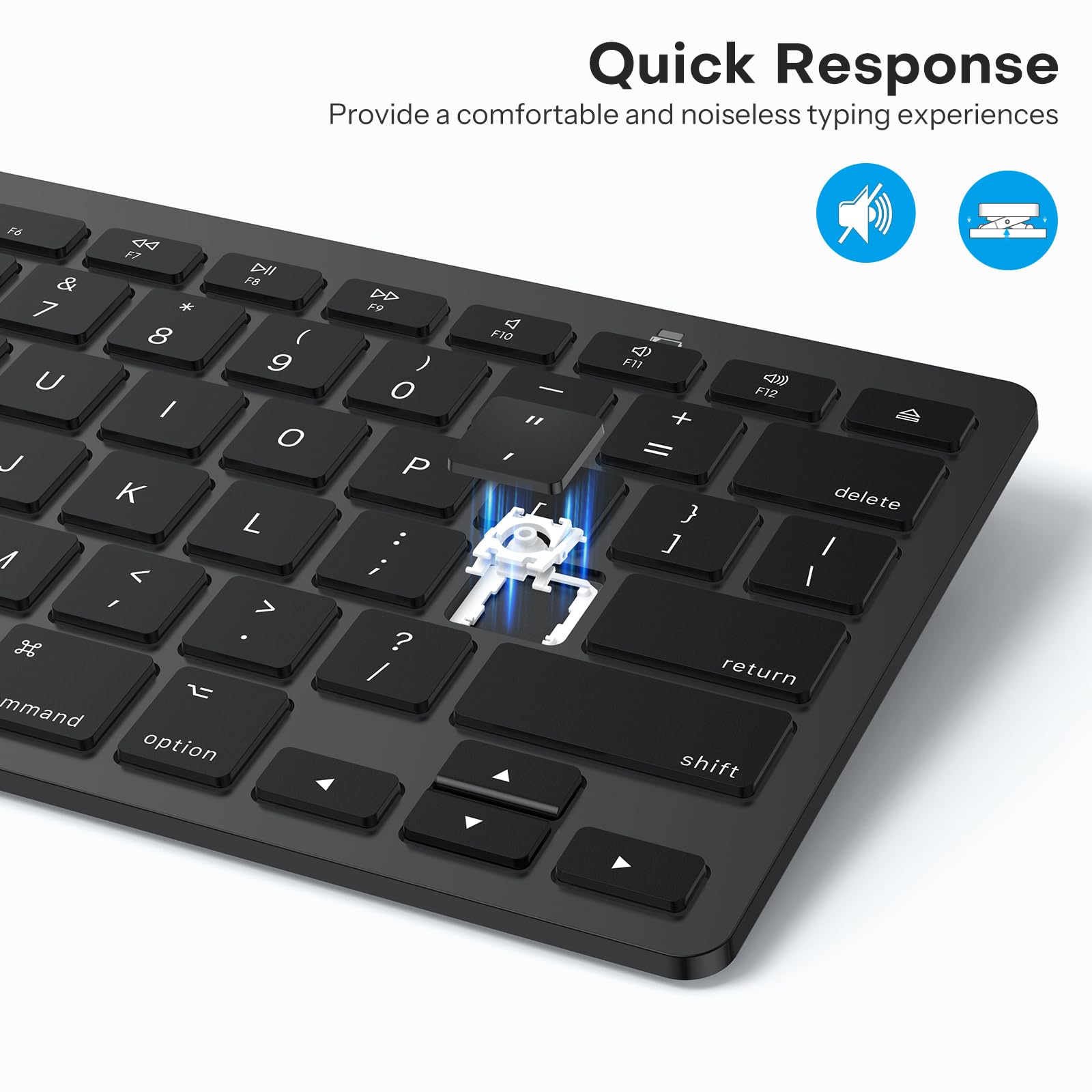 Foto 7 pulgar | Teclado Bluetooth Omoton Compatible Con Mac Negro Oscuro - Venta Internacional.