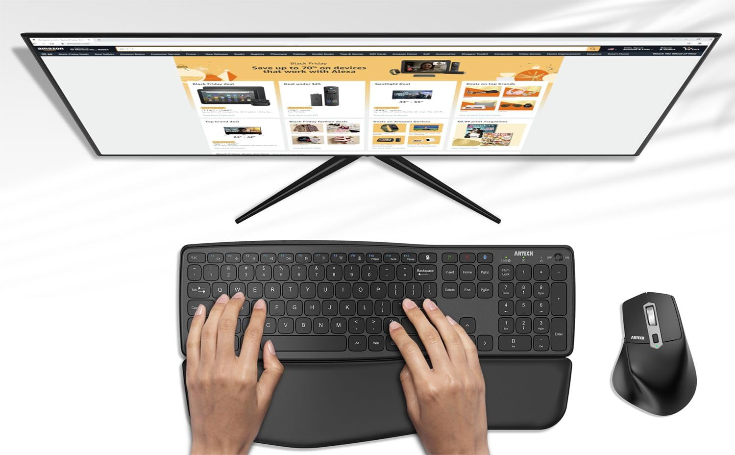 Foto 8 pulgar | Teclado Arteck Bluetooth Inalámbrico Cómodo Para Múltiples Dispositivos - Venta Internacional.