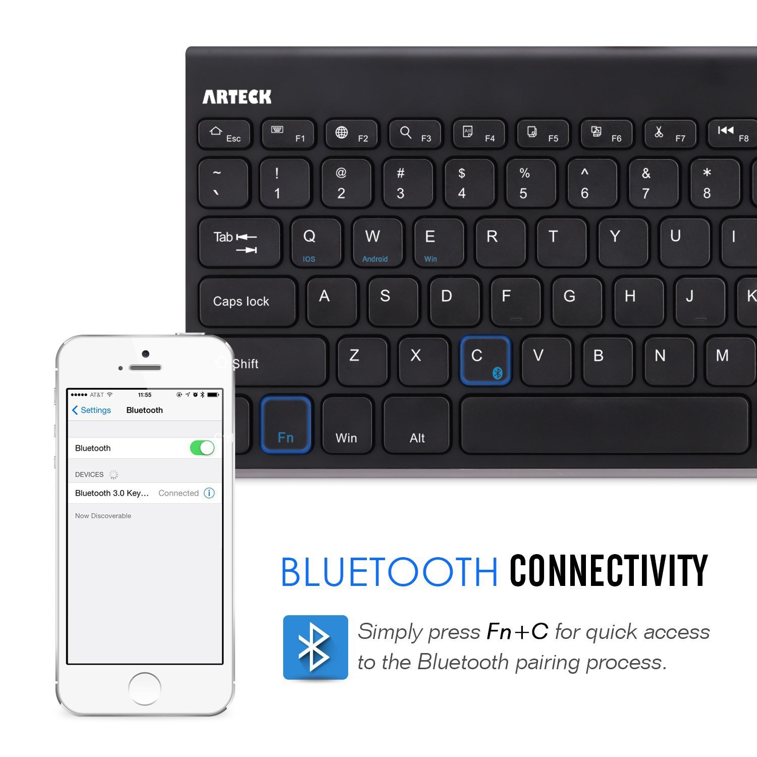 Foto 6 pulgar | Teclado Bluetooth Arteck De Acero Inoxidable Para Ipad De 10 2 Pulgadas - Venta Internacional.