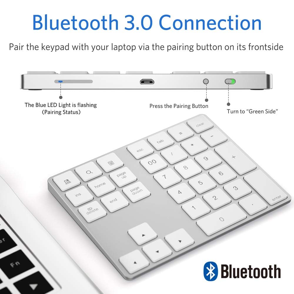 Foto 6 pulgar | Tecla Numérica Bluetooth Joyeky  34 Teclas  Usb C  Recargable - Venta Internacional.