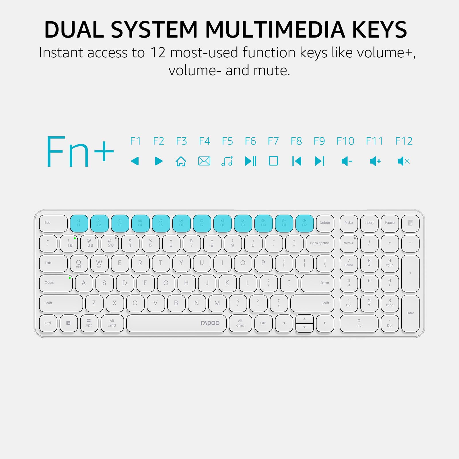 Foto 5 | Teclado Inalámbrico Rapoo E9310m Para Mac/ipad/pc Bluetooth 5.0 - Venta Internacional.