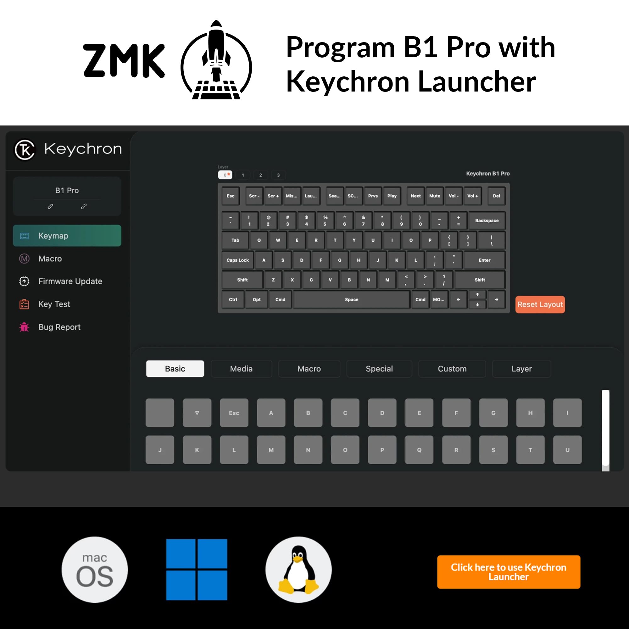 Foto 7 pulgar | Teclado Keychron B1 Pro Ultradelgado Zmk/launcher Inalámbrico - Venta Internacional.