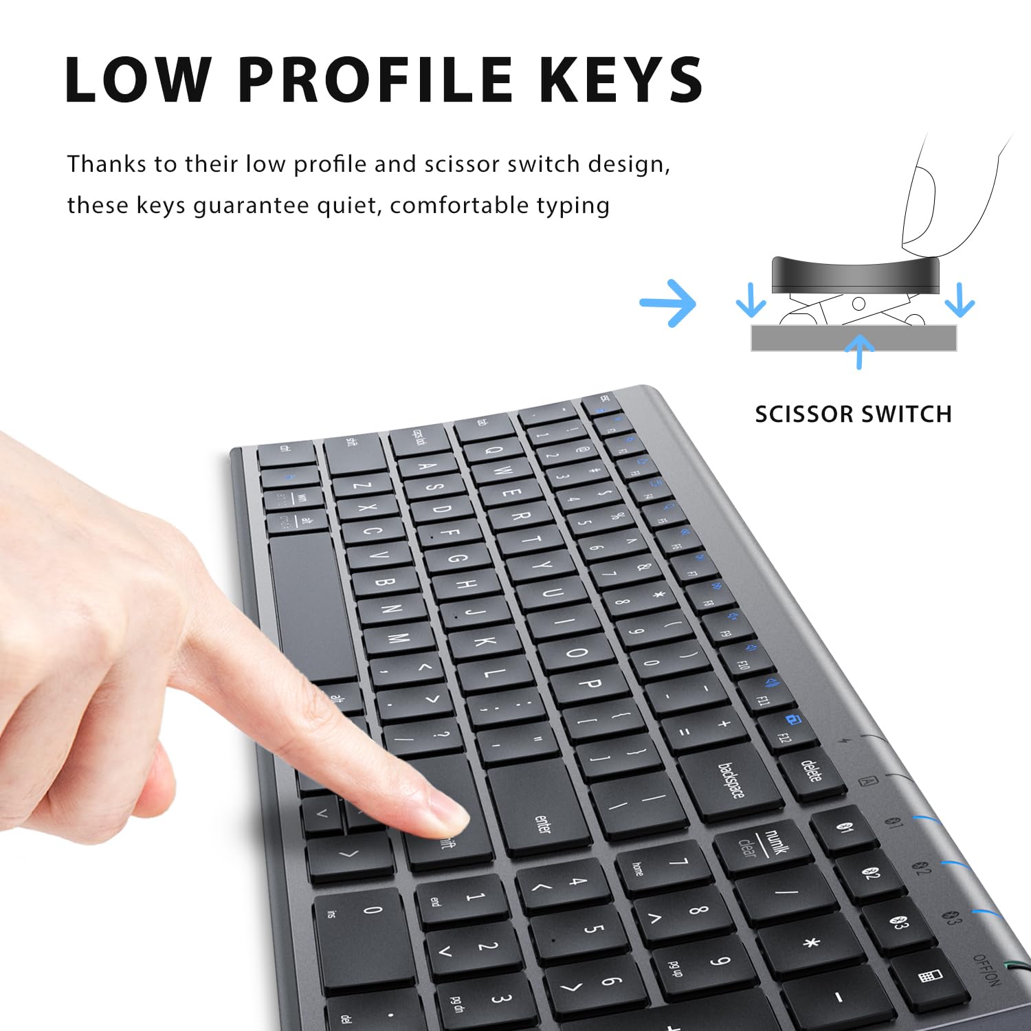 Foto 5 pulgar | Teclado Bluetooth Iclever Bk10 Universal Inalámbrico Con Teclado Numérico - Venta Internacional.