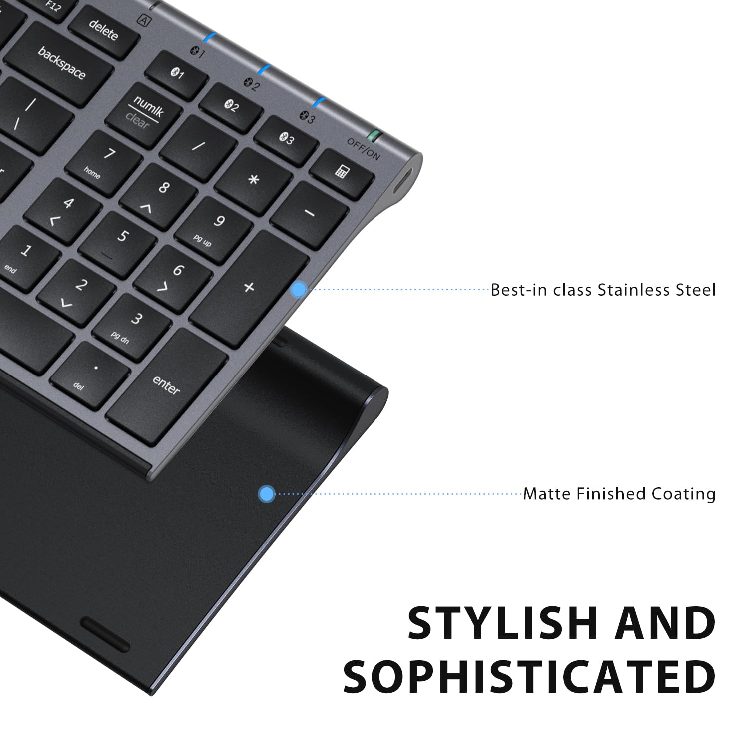 Foto 6 pulgar | Teclado Bluetooth Iclever Bk10 Universal Inalámbrico Con Teclado Numérico - Venta Internacional.