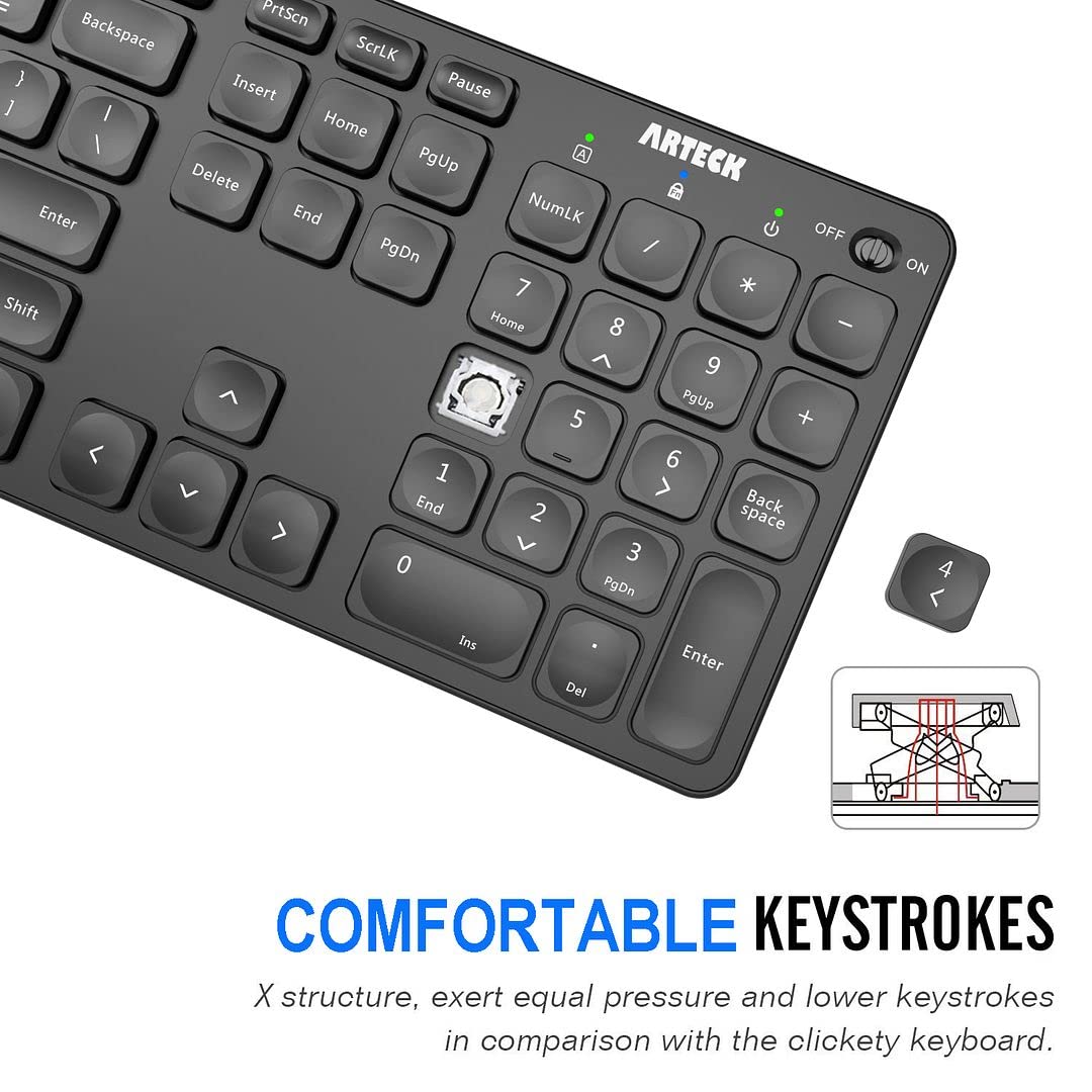 Foto 4 pulgar | Teclado Inalámbrico Arteck Ultra Slim Con Teclado Numérico - Venta Internacional.