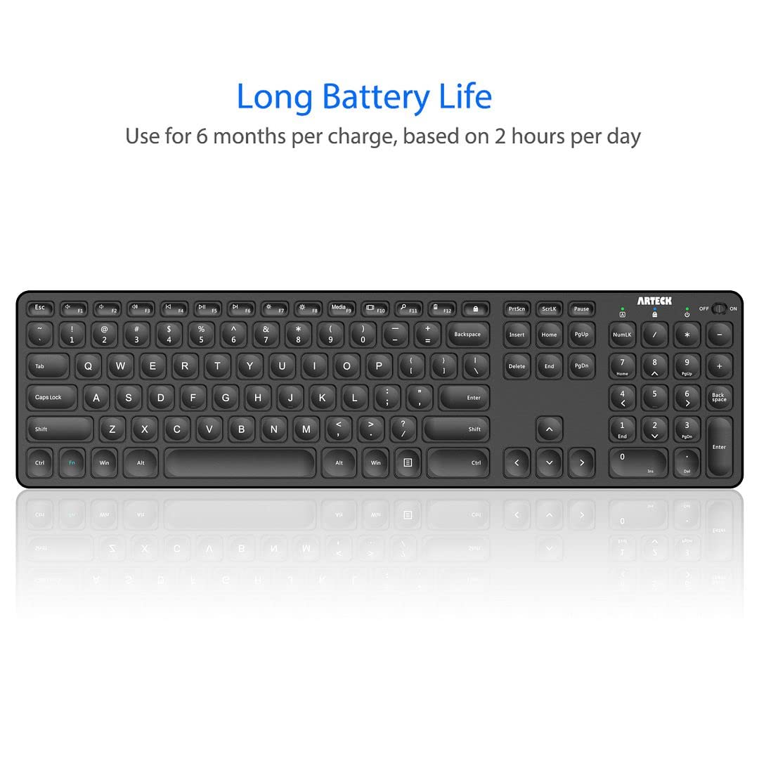 Foto 5 pulgar | Teclado Inalámbrico Arteck Ultra Slim Con Teclado Numérico - Venta Internacional.