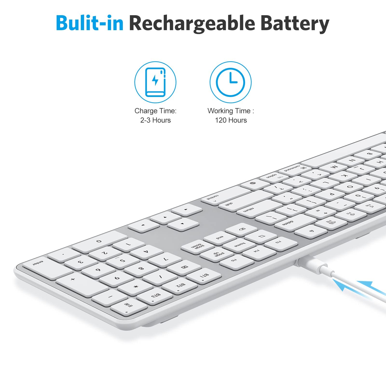 Foto 5 | Teclado Bluetooth Omoton Compatible Con Mac Silver - Venta Internacional.