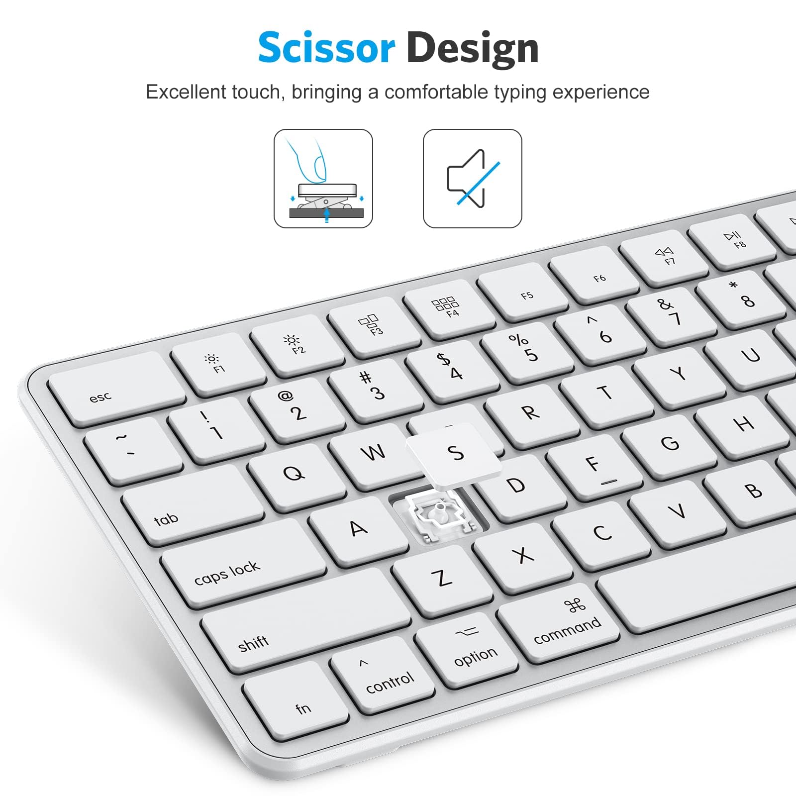 Foto 8 pulgar | Teclado Bluetooth Omoton Compatible Con Mac Silver - Venta Internacional.