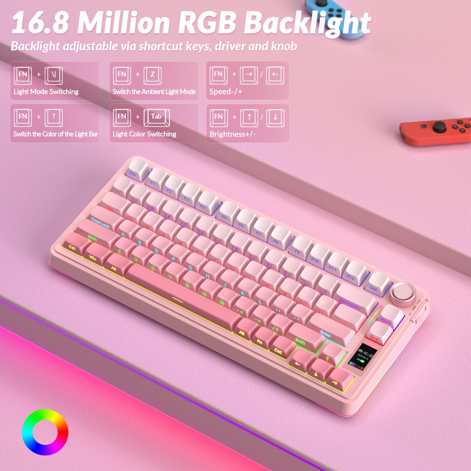 Foto 6 pulgar | Teclado Mecánico Inalámbrico Aula S75 Pro Con Pantalla Y Perilla - Venta Internacional.