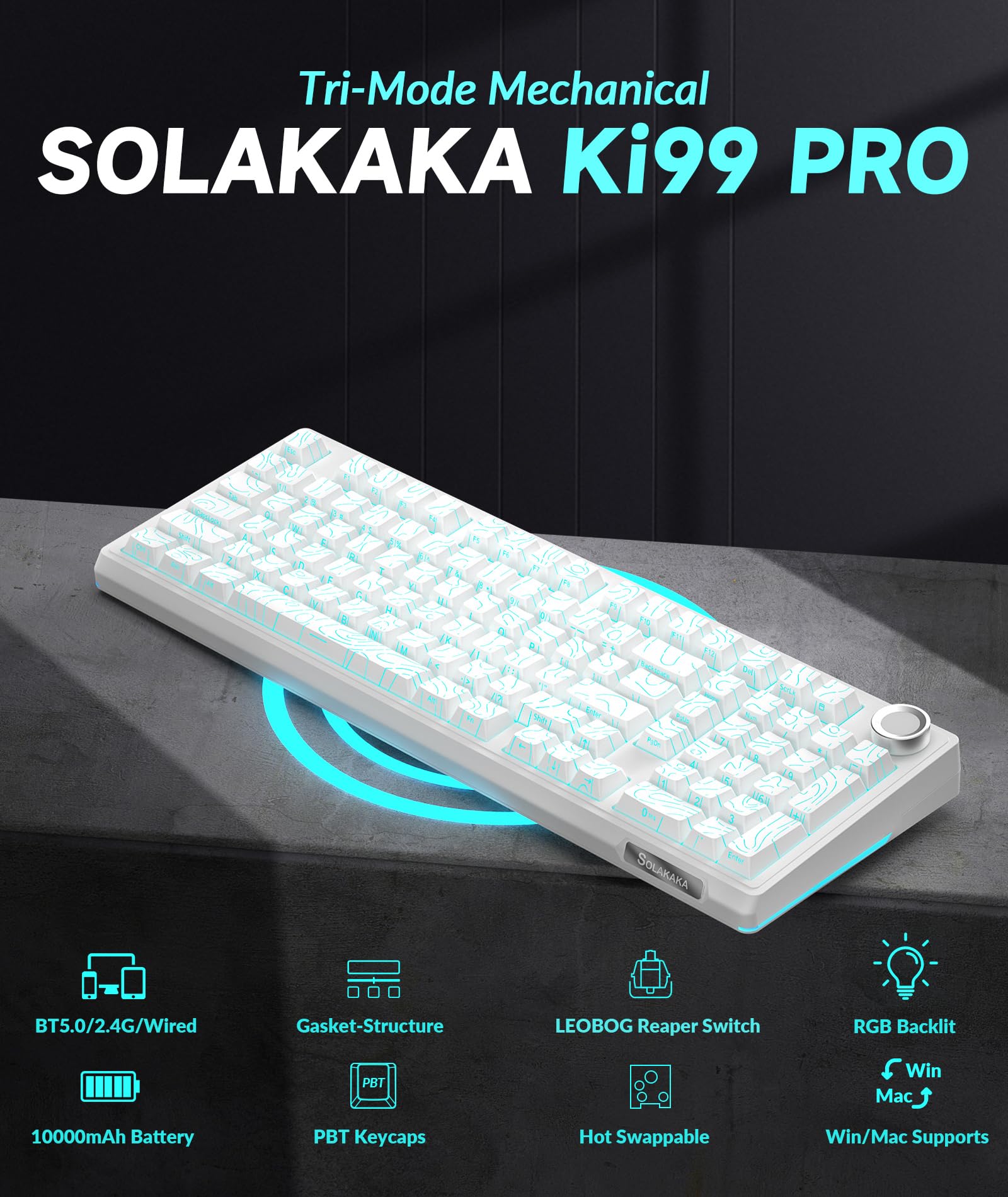 Foto 2 | Teclado Mecánico Inalámbrico Solakaka Ki99 Pro 96% Rgb - Venta Internacional.