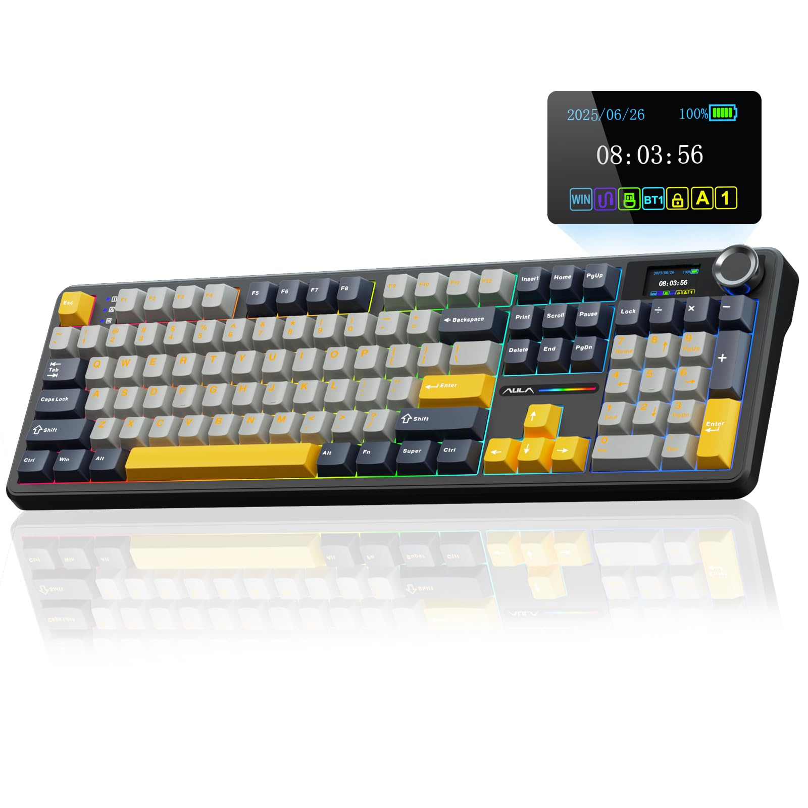 Foto 2 pulgar | Teclado Mecánico Inalámbrico Aula F108 Pro Con Batería De 8000 Mah - Venta Internacional.