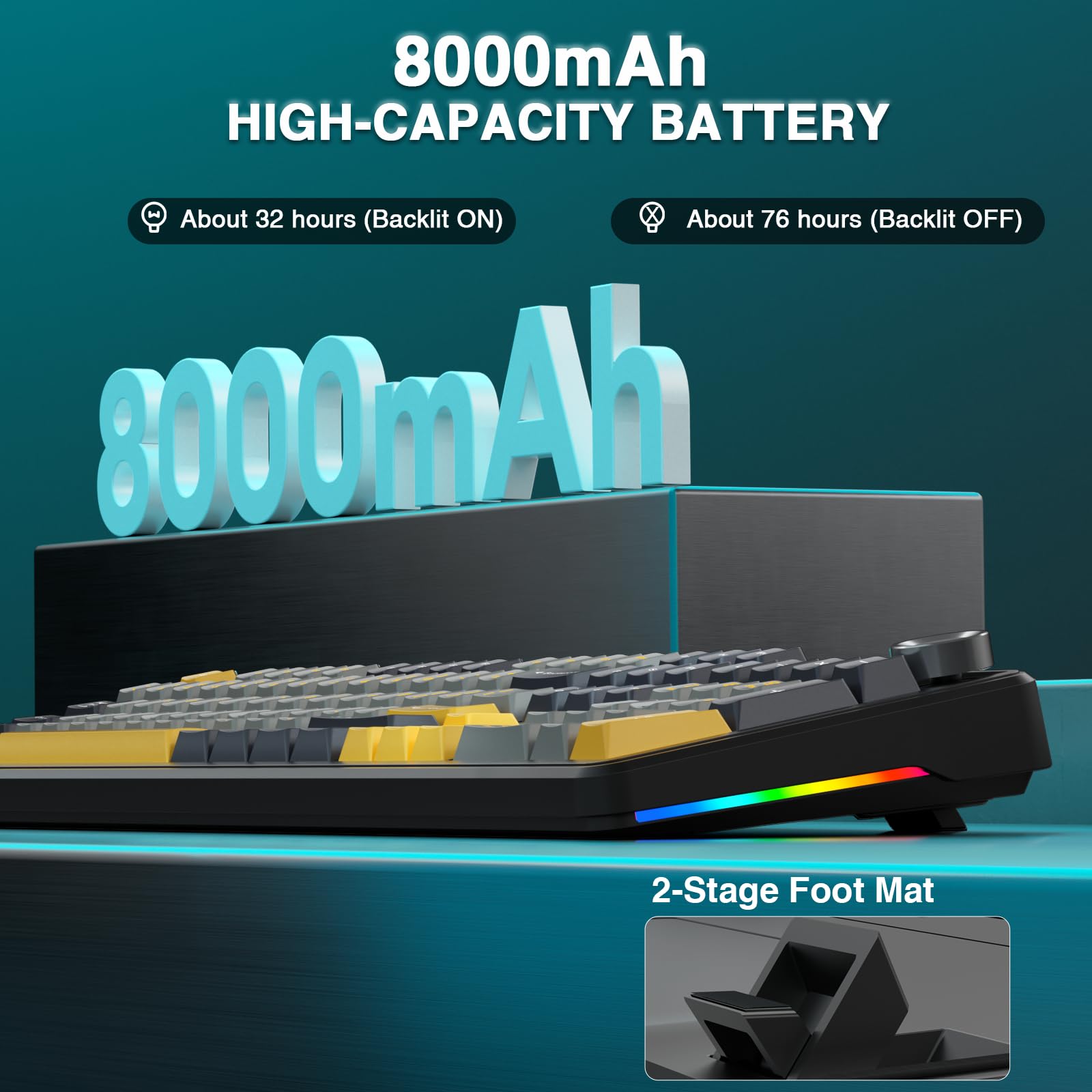 Foto 6 | Teclado Mecánico Inalámbrico Aula F108 Pro Con Batería De 8000 Mah - Venta Internacional.