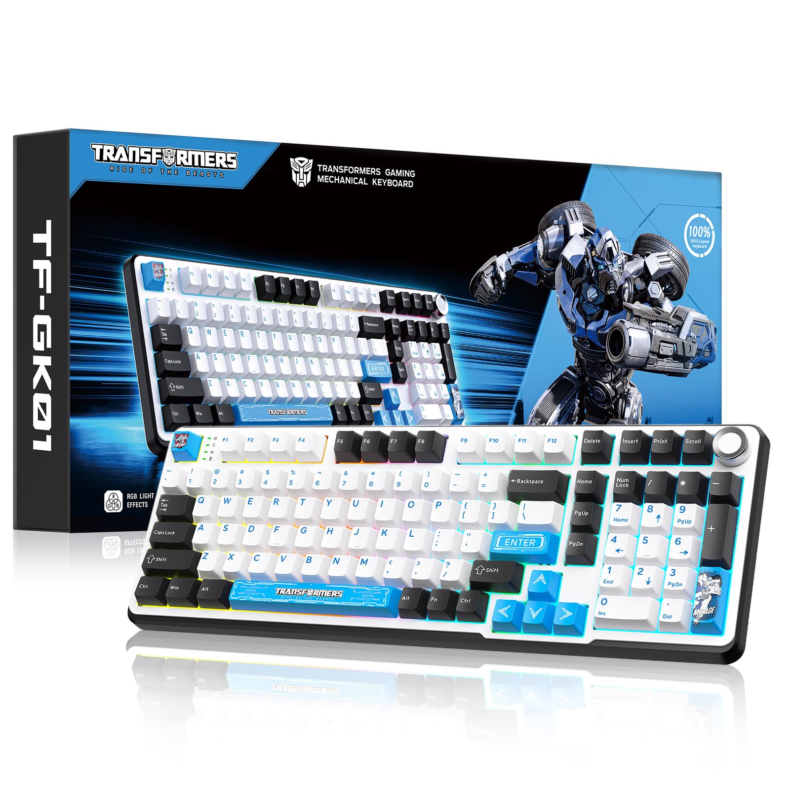 Teclado Mecánico Transformers Gk01 Wireless Rgb Bt5.0 - Venta Internacional.