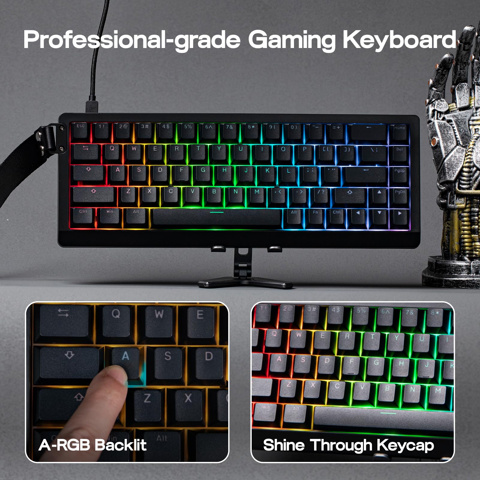 Foto 4 | Teclado Gaming Epomaker He68 Lite Hall Effect Alámbrico Negro - Venta Internacional.