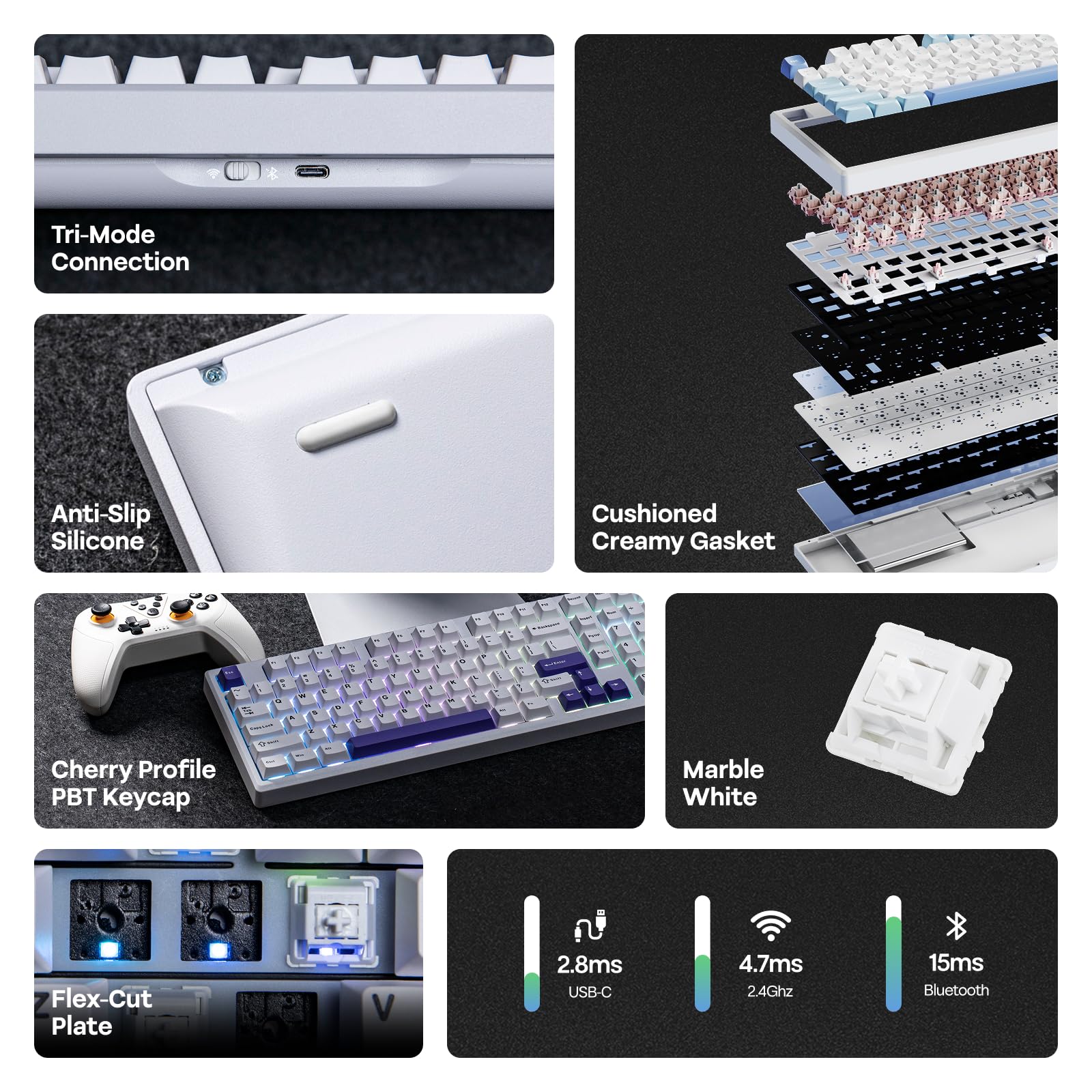 Foto 4 pulgar | Teclado Mecánico Inalámbrico Epomaker Galaxy100 Con 8000 Mah - Venta Internacional.