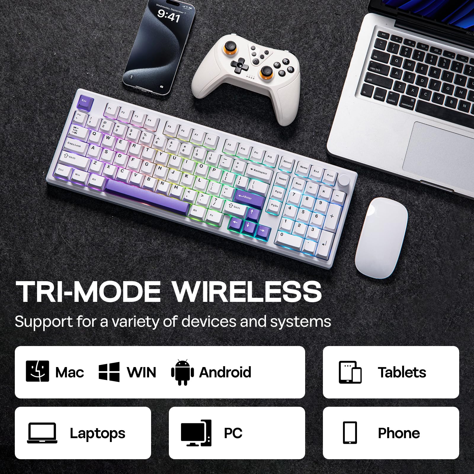 Foto 5 | Teclado Mecánico Inalámbrico Epomaker Galaxy100 Con 8000 Mah - Venta Internacional.