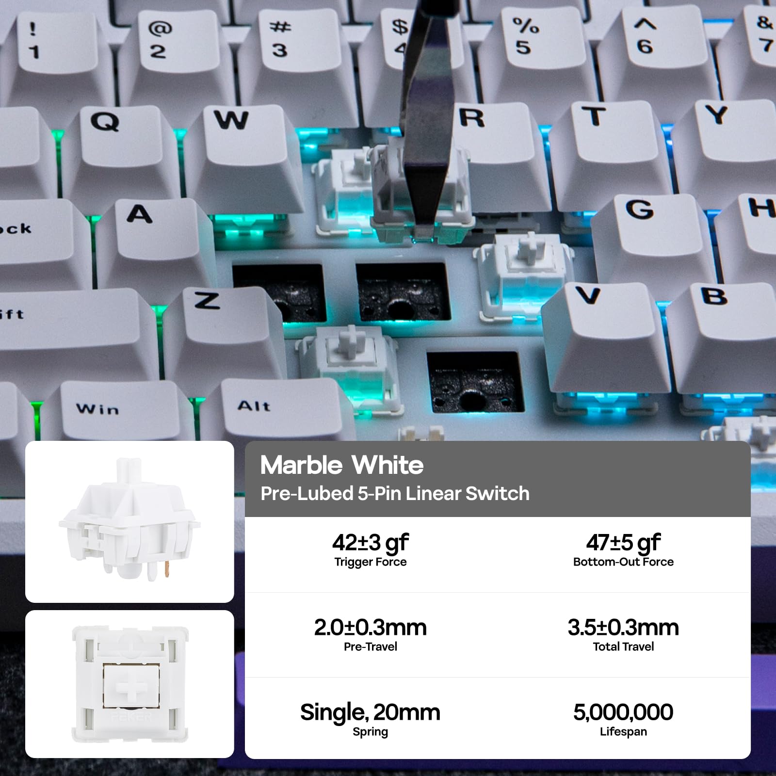 Foto 7 pulgar | Teclado Mecánico Inalámbrico Epomaker Galaxy100 Con 8000 Mah - Venta Internacional.
