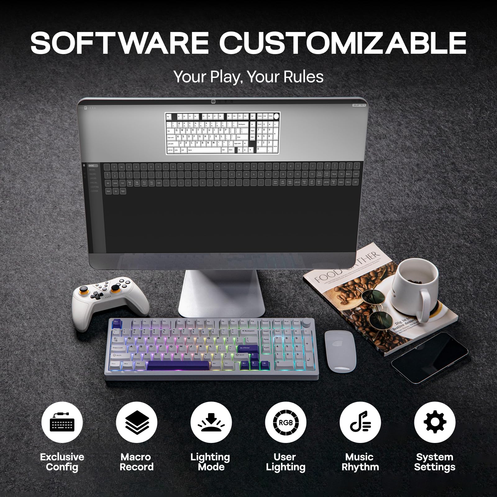 Foto 7 | Teclado Mecánico Inalámbrico Epomaker Galaxy100 Con 8000 Mah - Venta Internacional.