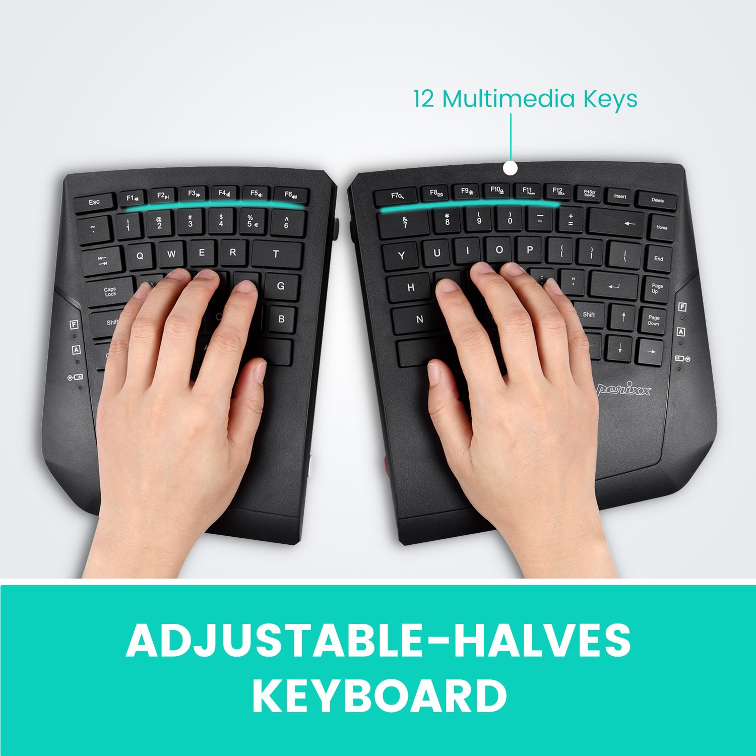 Foto 7 pulgar | Teclado Dividido Ergonómico Inalámbrico Perixx Periboard-624b Us - Venta Internacional.