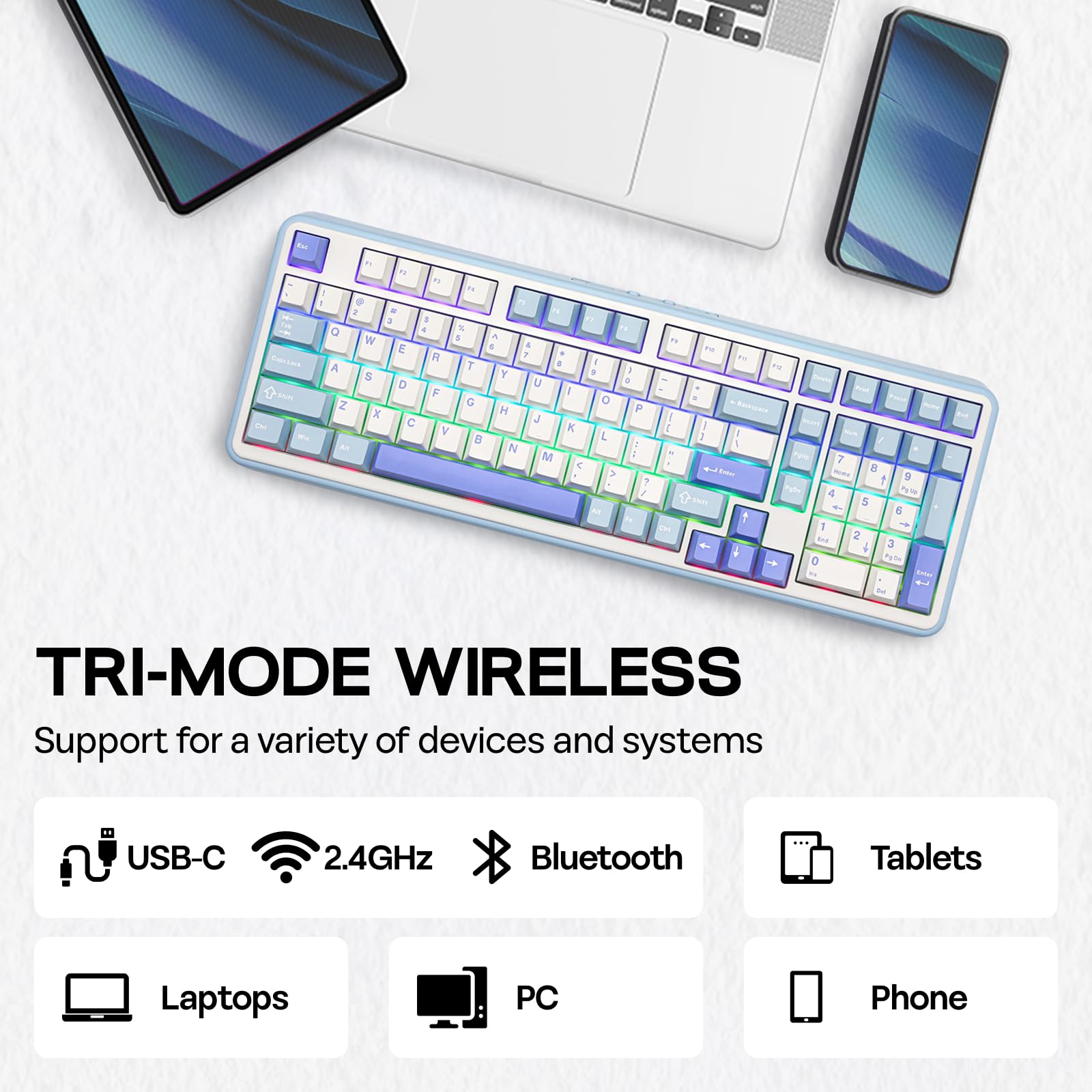 Foto 5 pulgar | Teclado Mecánico Inalámbrico Epomaker Th99 Con Interruptor Silencioso - Venta Internacional.
