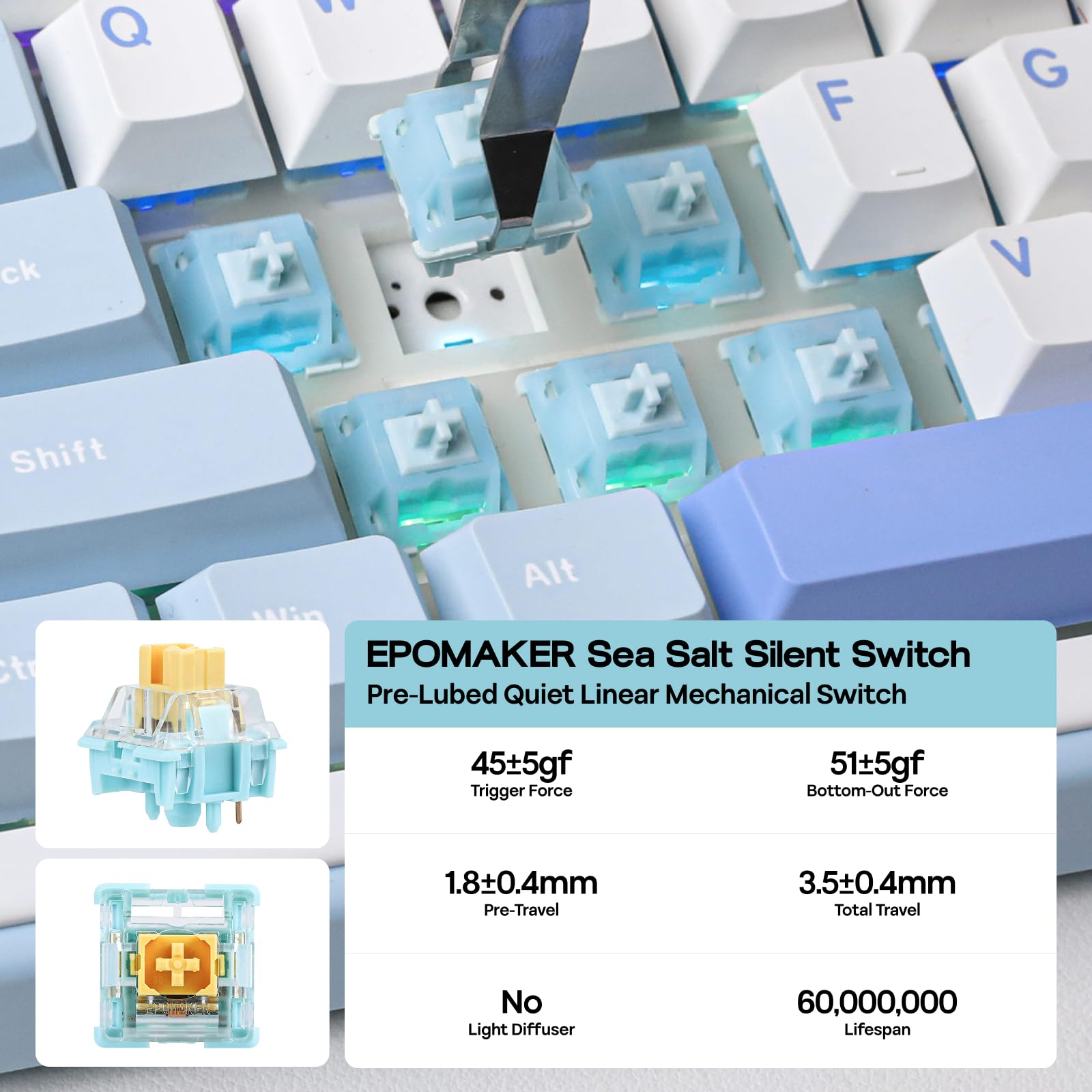 Foto 7 pulgar | Teclado Mecánico Inalámbrico Epomaker Th99 Con Interruptor Silencioso - Venta Internacional.