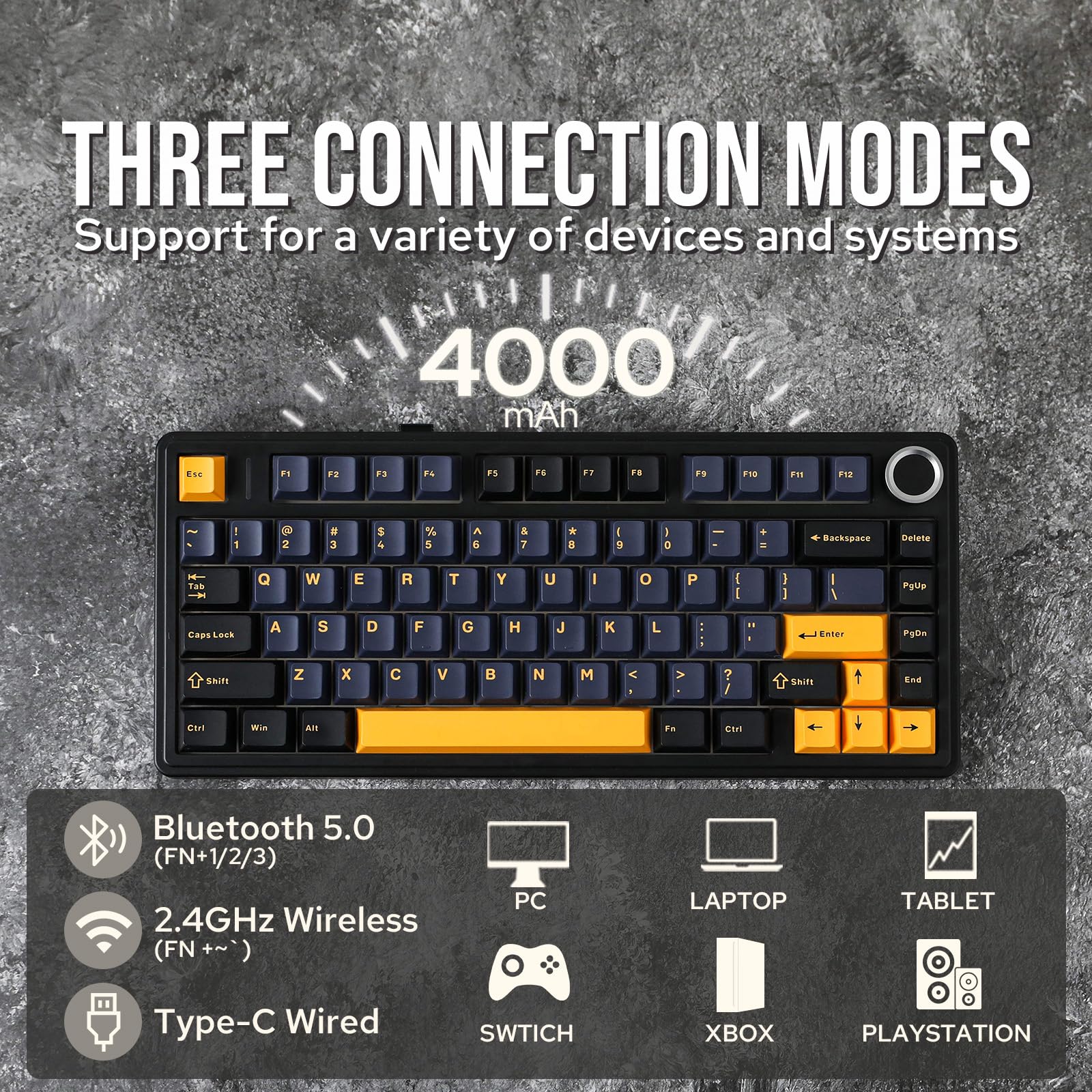 Foto 4 pulgar | Teclado Mecánico Epomaker X Aula F75 Gasket 75% Rgb Negro - Venta Internacional.