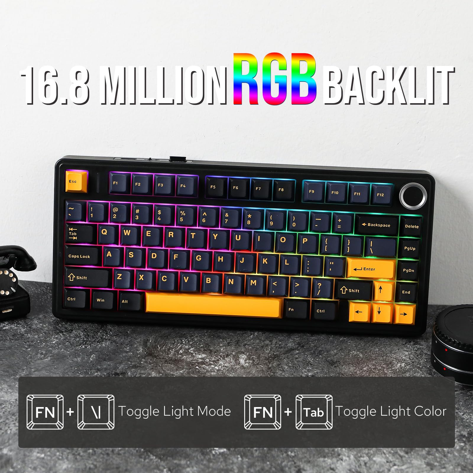 Foto 5 | Teclado Mecánico Epomaker X Aula F75 Gasket 75% Rgb Negro - Venta Internacional.