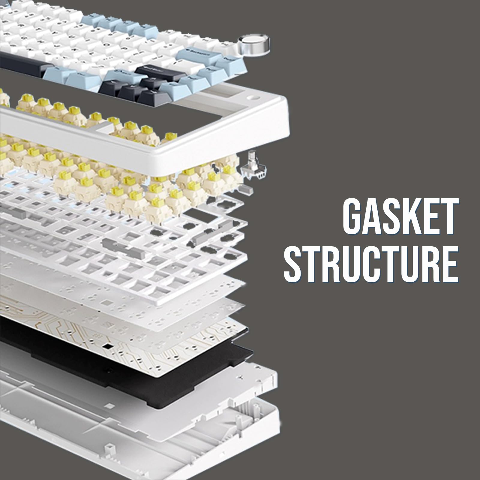 Foto 6 | Teclado Mecánico Epomaker X Aula F75 Gasket 75% Rgb Negro - Venta Internacional.