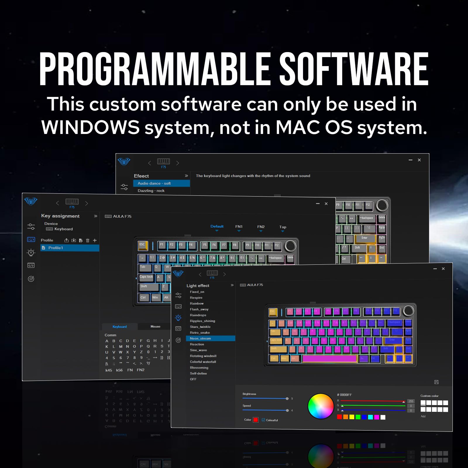 Foto 8 pulgar | Teclado Mecánico Epomaker X Aula F75 Gasket 75% Rgb Negro - Venta Internacional.