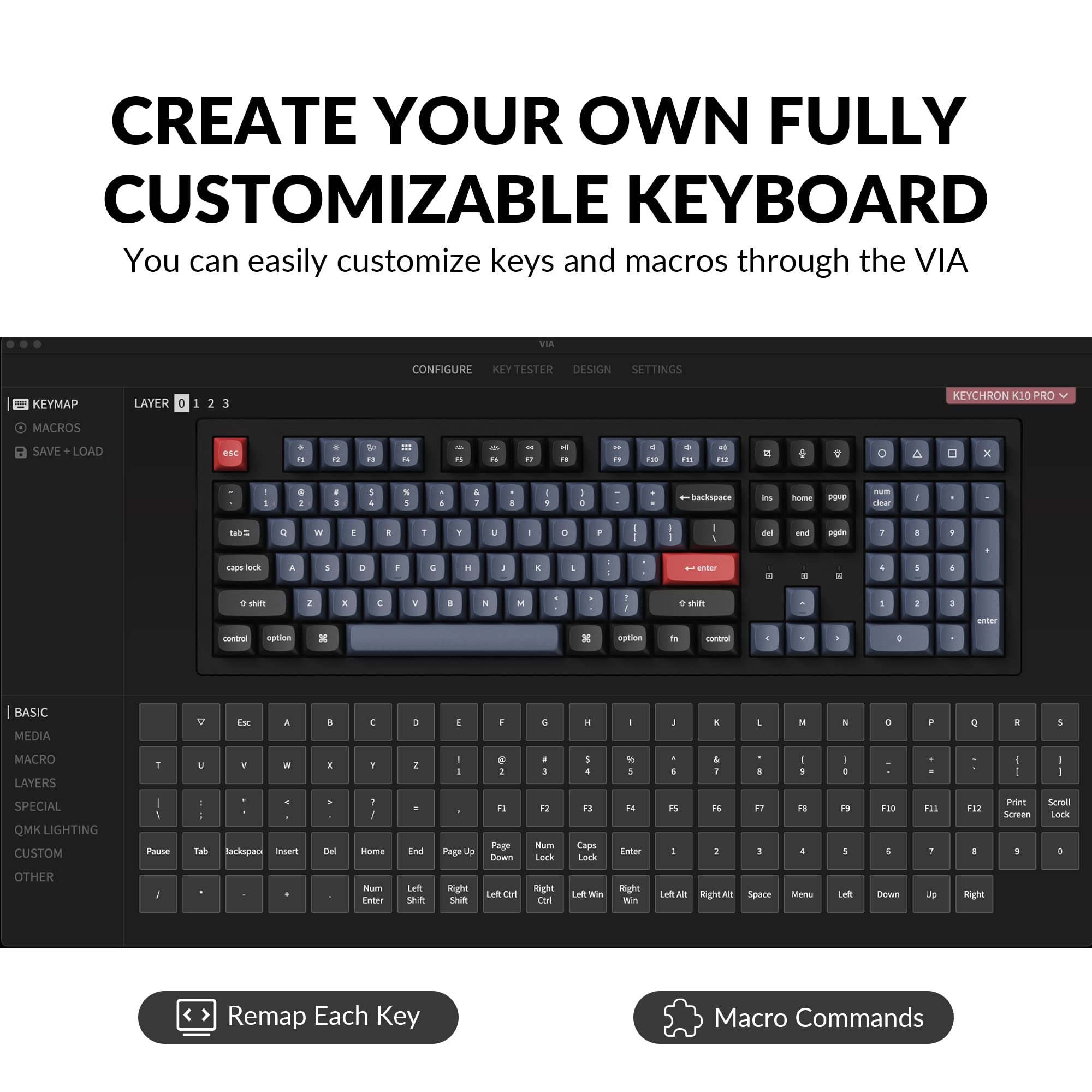 Foto 3 | Teclado Keychron K10 Pro Interruptor Mecánico Inalámbrico Marrón - Venta Internacional.