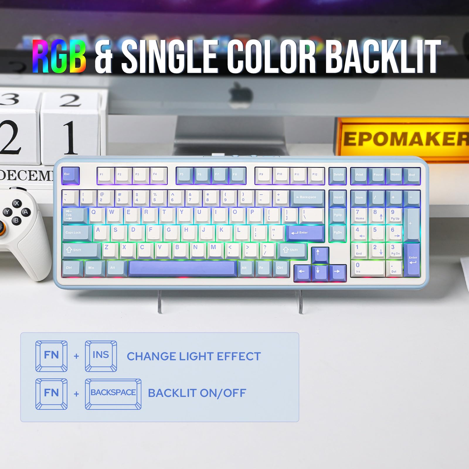 Foto 7 pulgar | Teclado Mecánico Inalámbrico Epomaker Th99 Con Rgb Y Teclado Numérico - Venta Internacional.