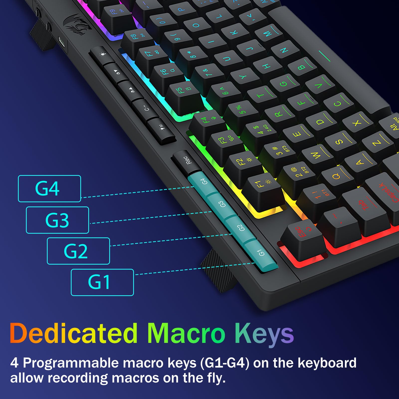 Foto 4 | Teclado Inalámbrico Portátil Para Juegos Redragon K524rgb-pro - Venta Internacional.