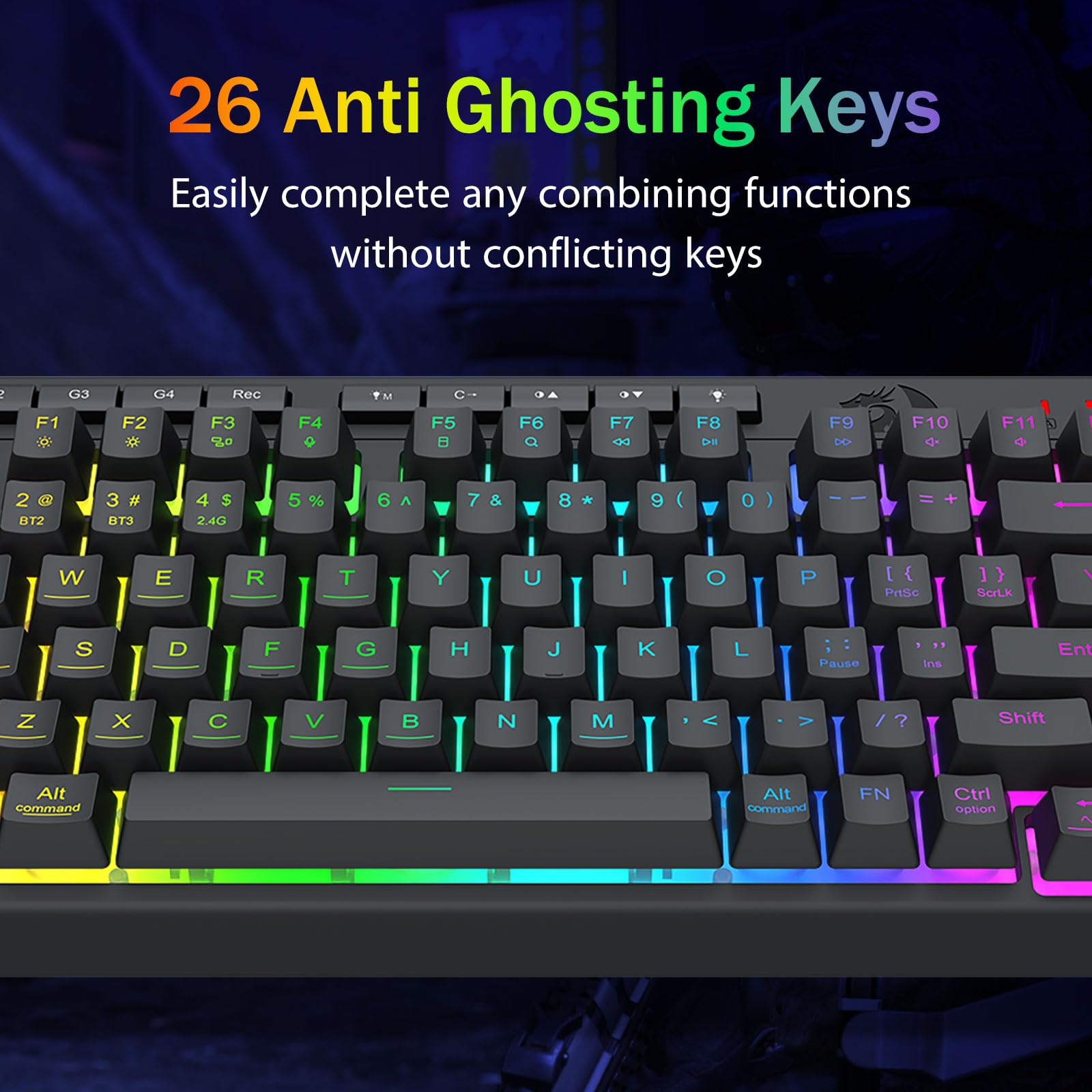 Foto 5 | Teclado Inalámbrico Portátil Para Juegos Redragon K524rgb-pro - Venta Internacional.