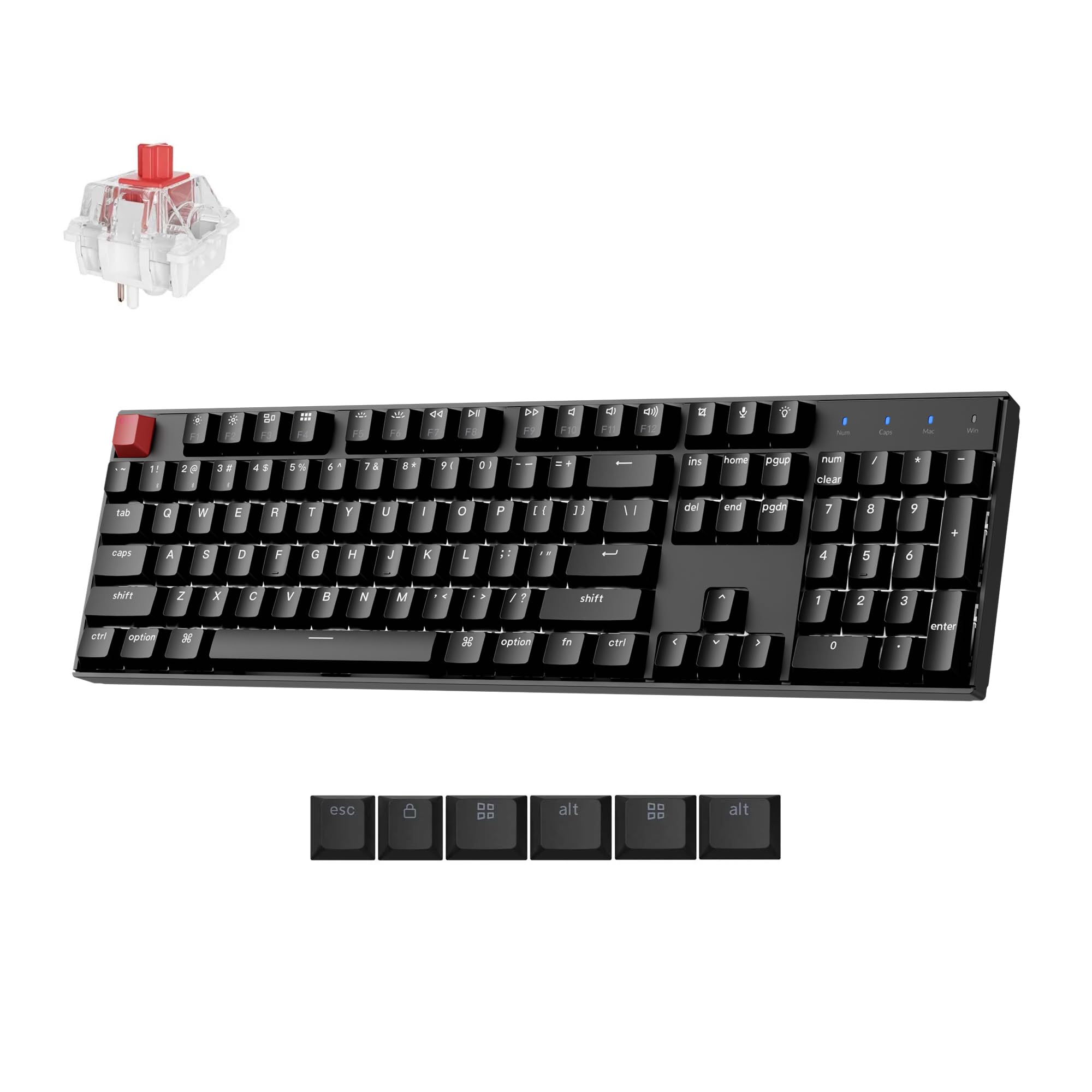Teclado Keychron K10 V2  Tamaño Completo  104 Teclas  Bluetooth  Mac/win - Venta Internacional.