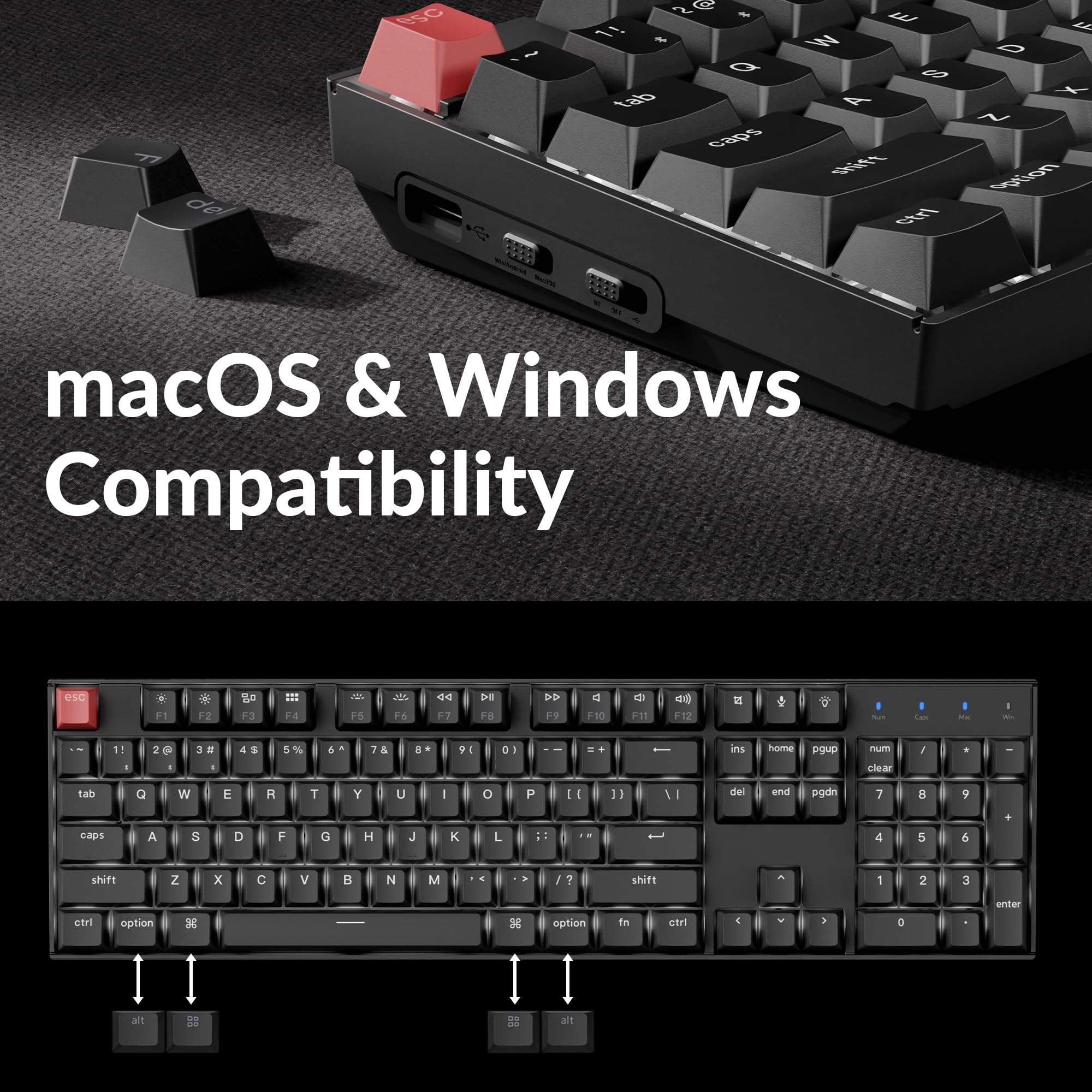 Foto 7 | Teclado Keychron K10 V2  Tamaño Completo  104 Teclas  Bluetooth  Mac/win - Venta Internacional.